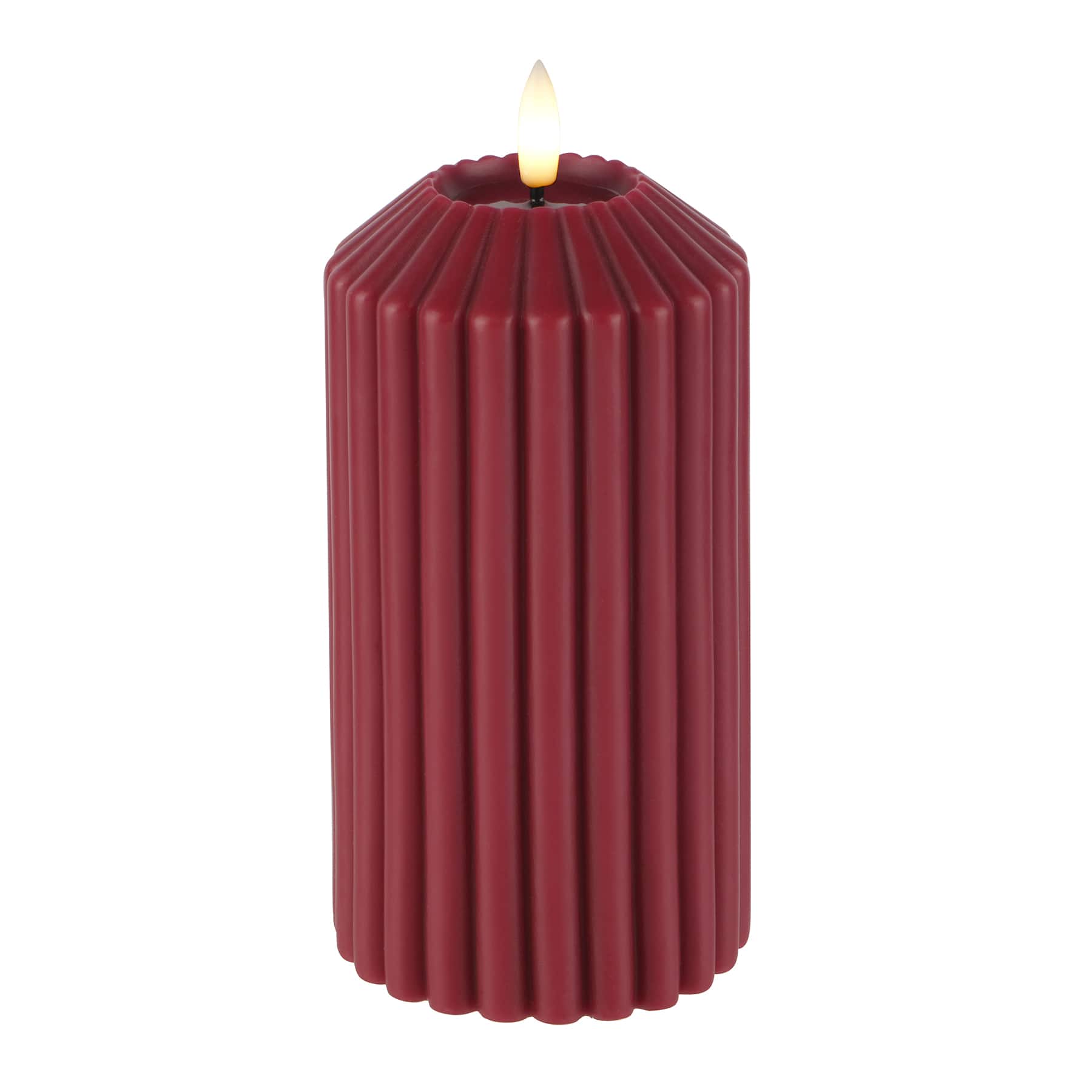 6&#x22; Ribbed Wax LED Pillar Candle by Ashland&#xAE;