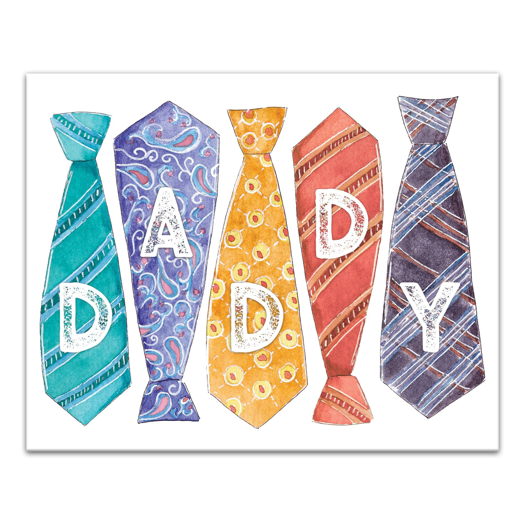 Daddy Ties Canvas Wall Art
