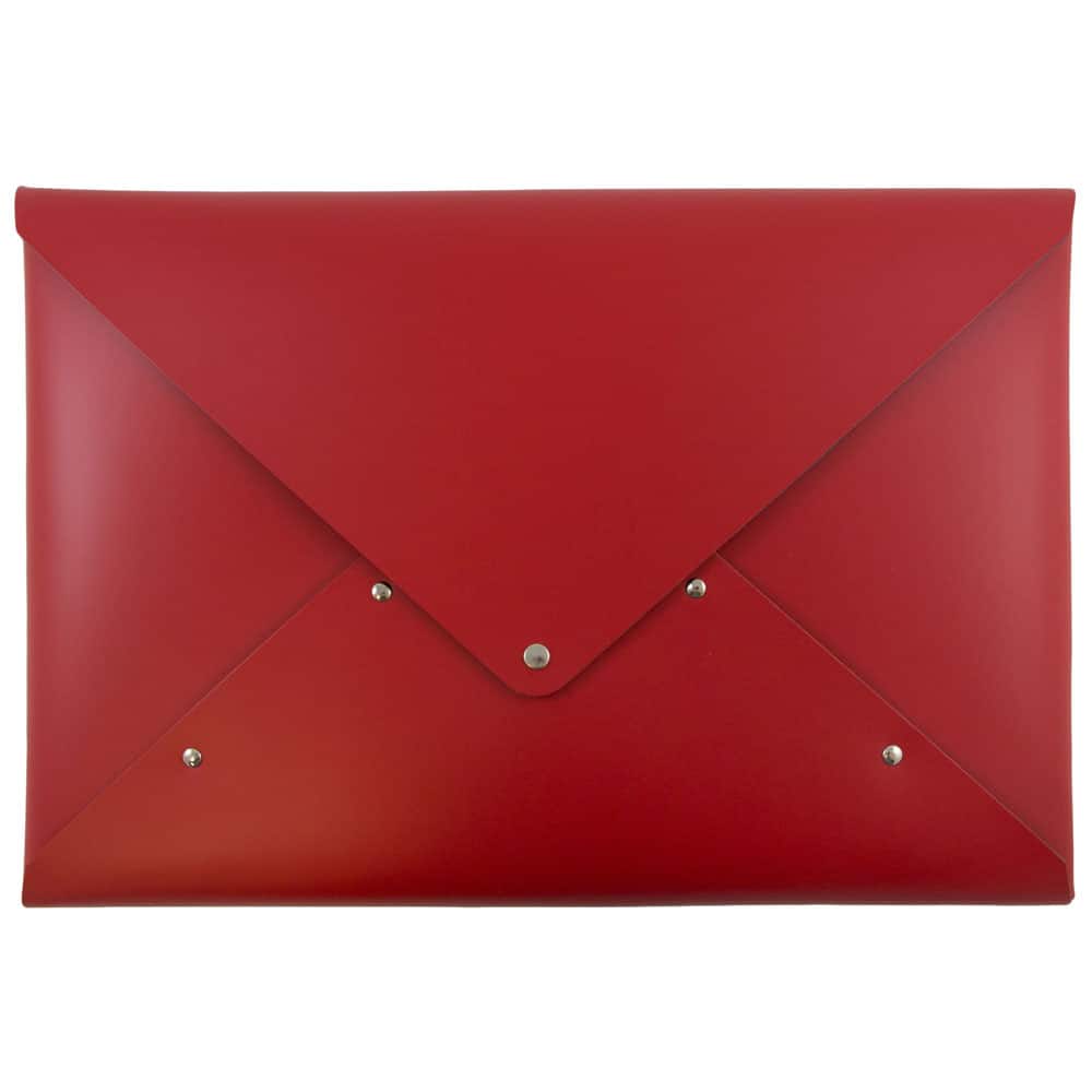 JAM Paper Red Legal Size Italian Leather Portfolio with Snap Closure