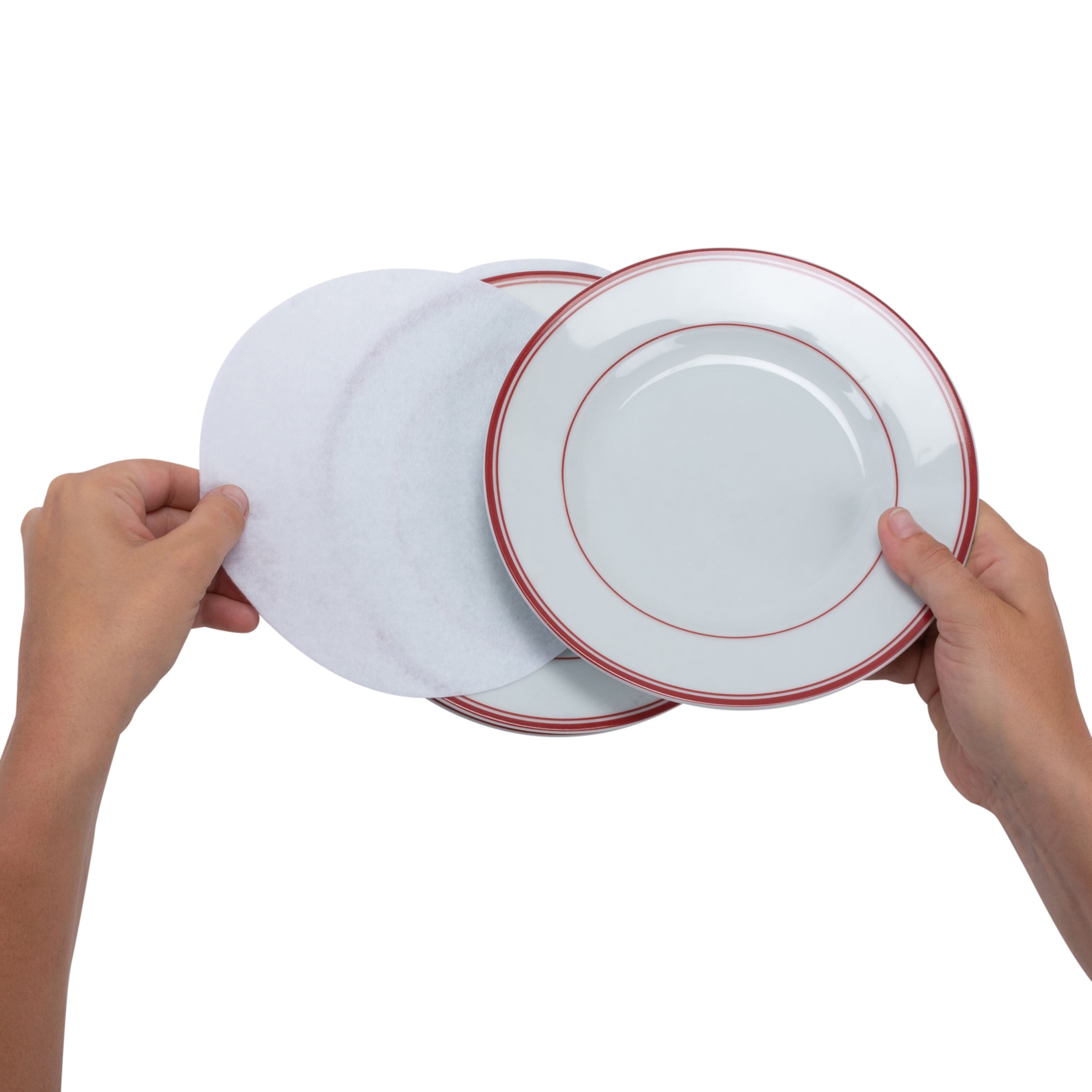 Simplify Holiday Saucer Plate Dinnerware Storage Box with 12 Felt Dividers