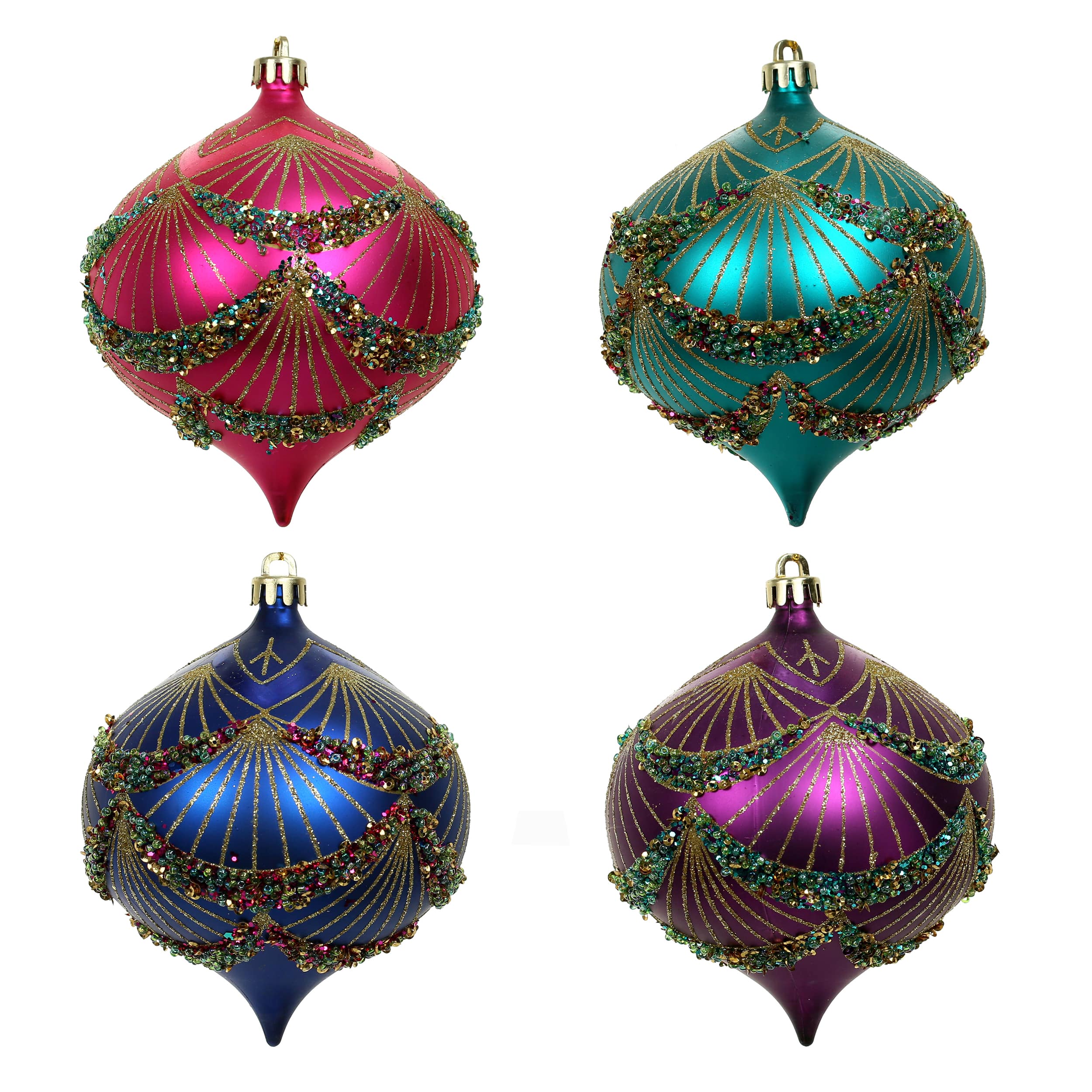 4 Pack 4.7" Jewels & Jolly Shatterproof Onion Ornaments by Ashland®