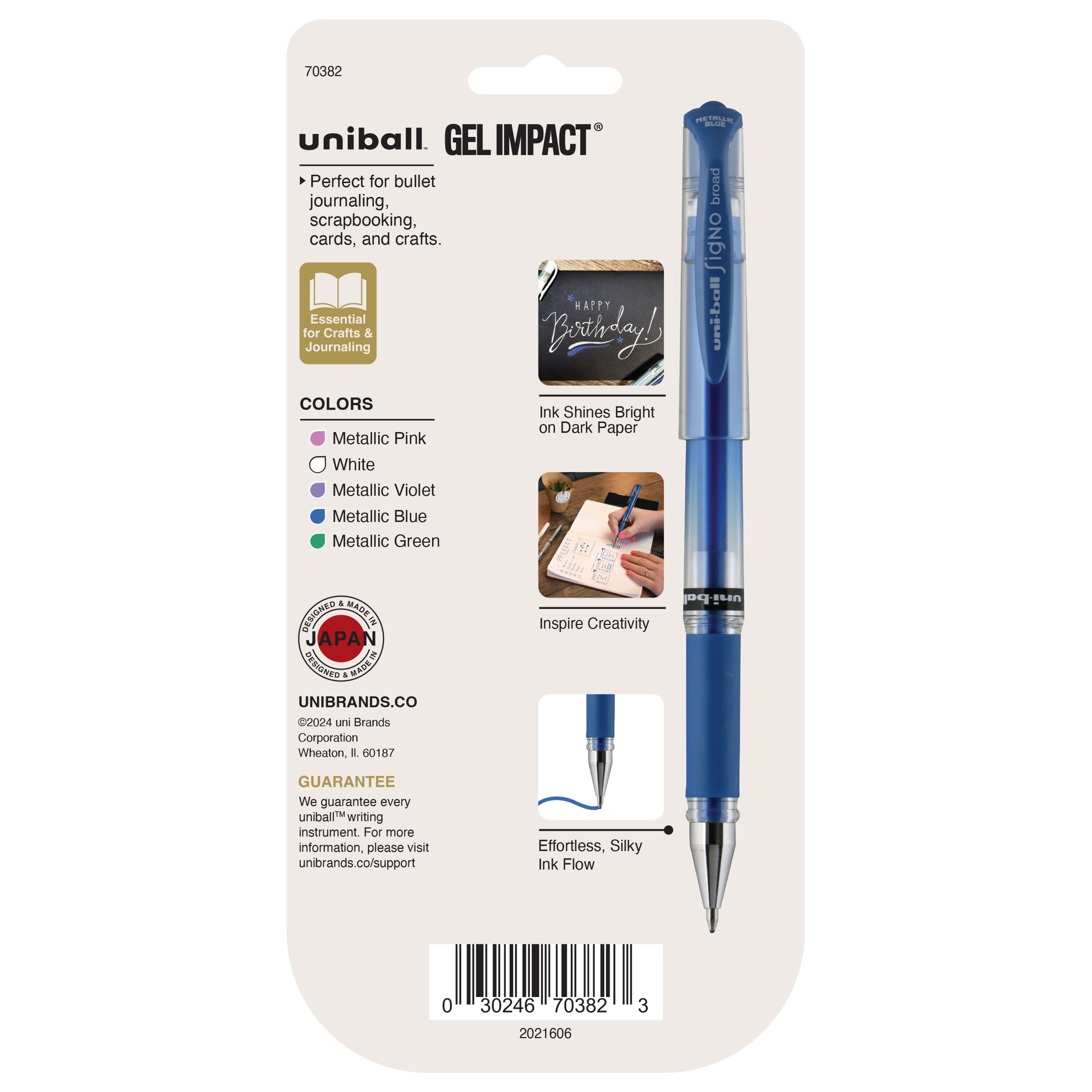 Uniball&#x2122; Gel Impact&#xAE; 1mm Bold Metallic Gel Pens
