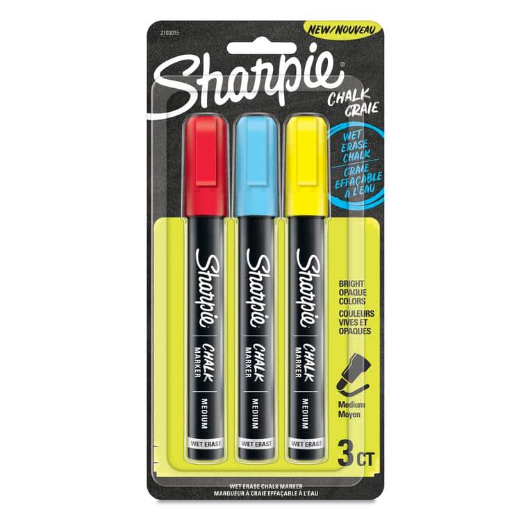 8 Packs: 3 ct. (24 total) Sharpie&#xAE; Primary Medium Point Wet Erase Chalk Markers