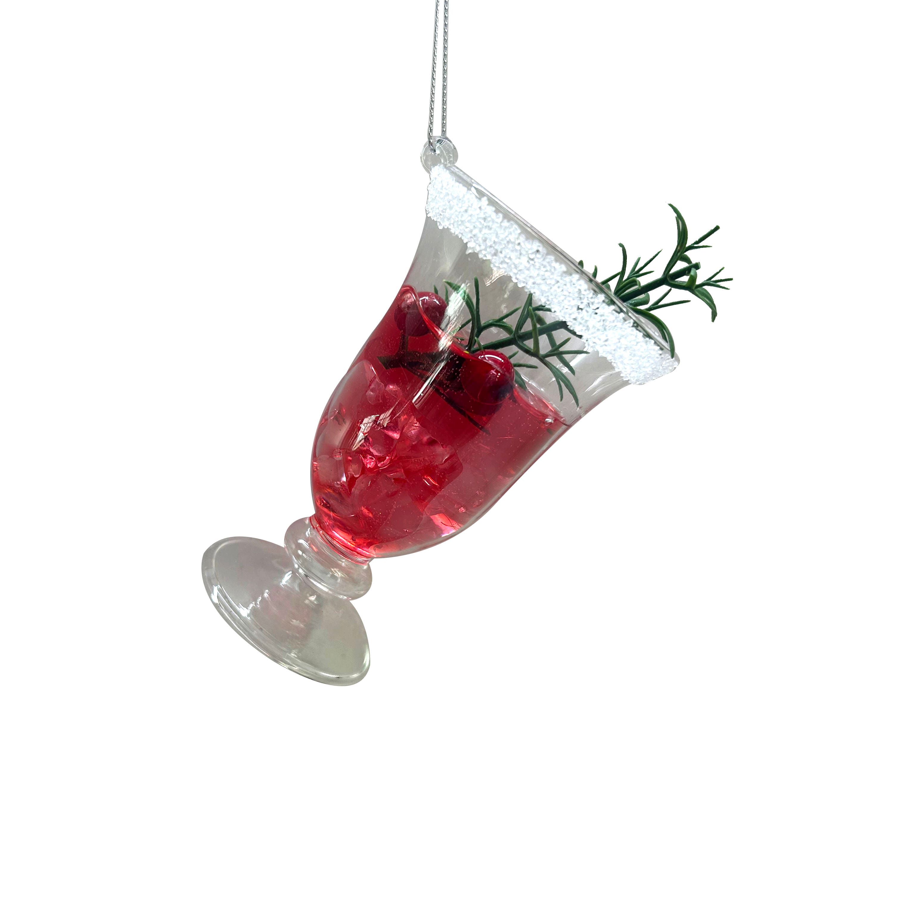 4&#x22; Red Cranberry Cocktail Glass Ornament by Ashland&#xAE;