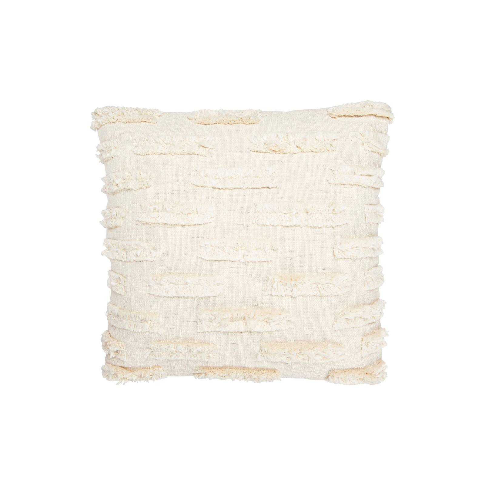 white fringe pillow