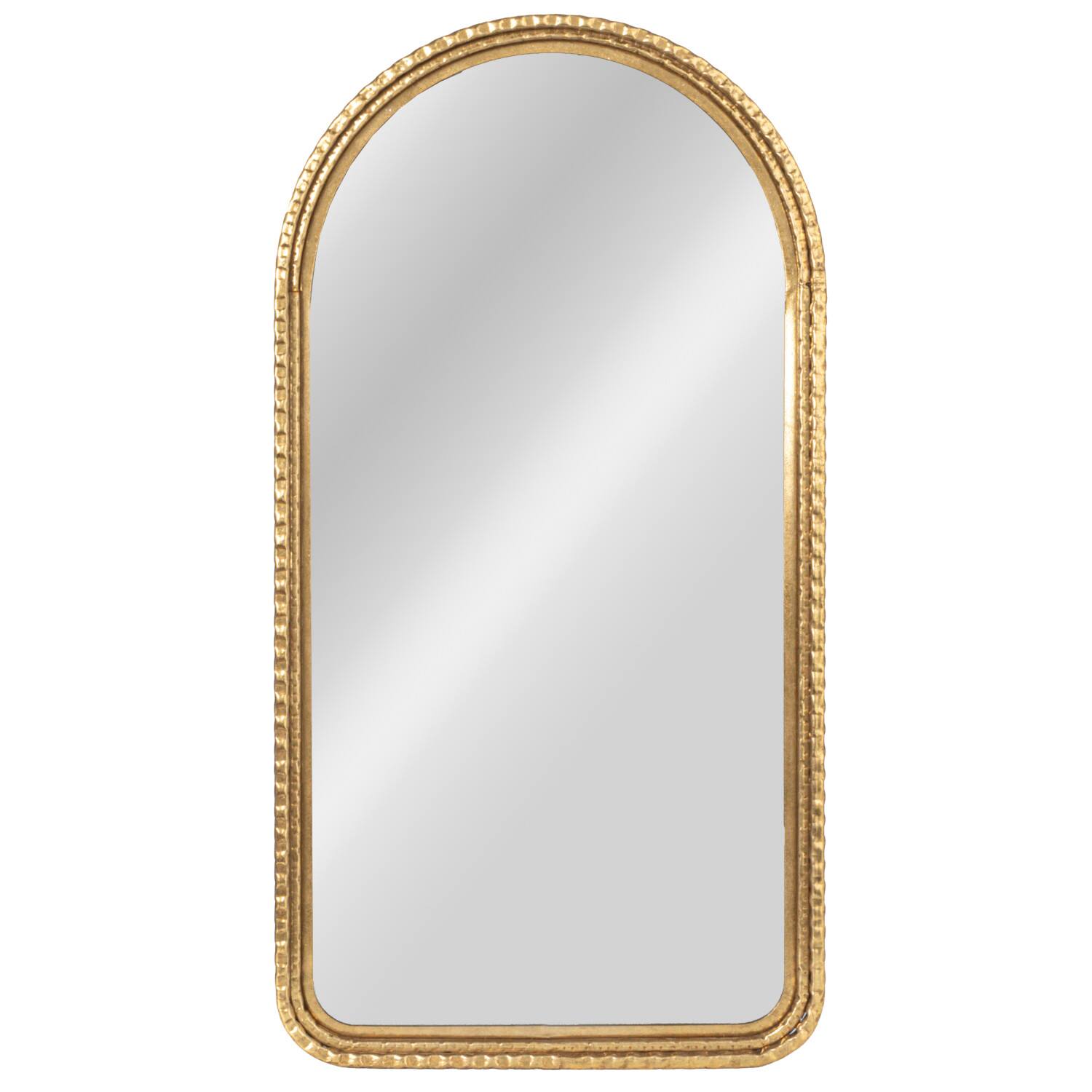 Hello Honey&#xAE; 33&#x22; Gold Decorative Arched Metal Wall Mirror