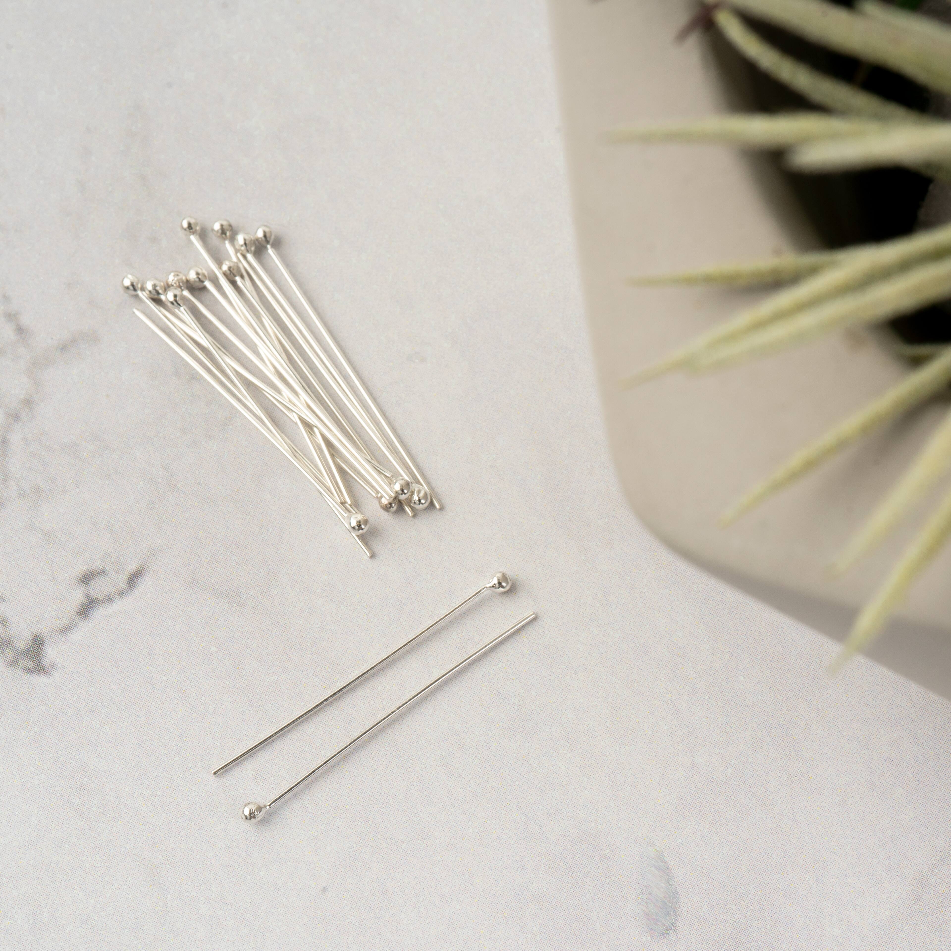 1&#x22; Sterling Silver Ball Head Pins, 16ct. by Bead Landing&#x2122;
