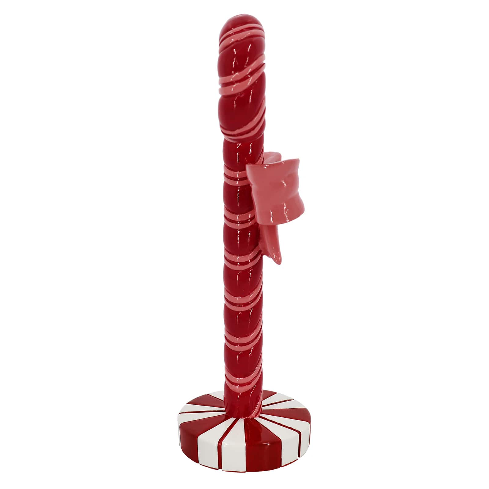 8&#x22; Candy Cane with Pink Bow Tabletop D&#xE9;cor by Ashland&#xAE;