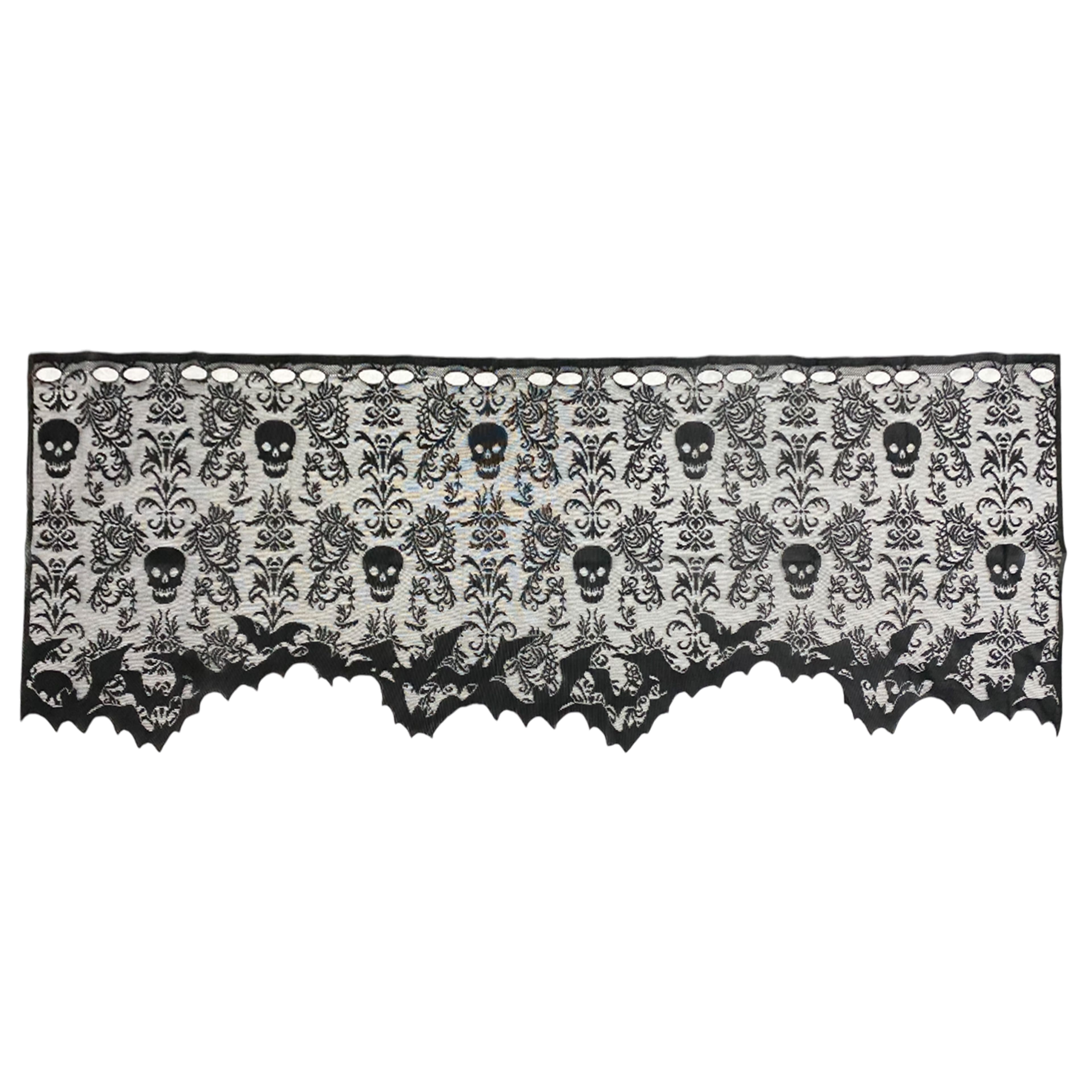 60&#x22; Black Skull Damask Lace Lamp Cover by Ashland&#xAE;