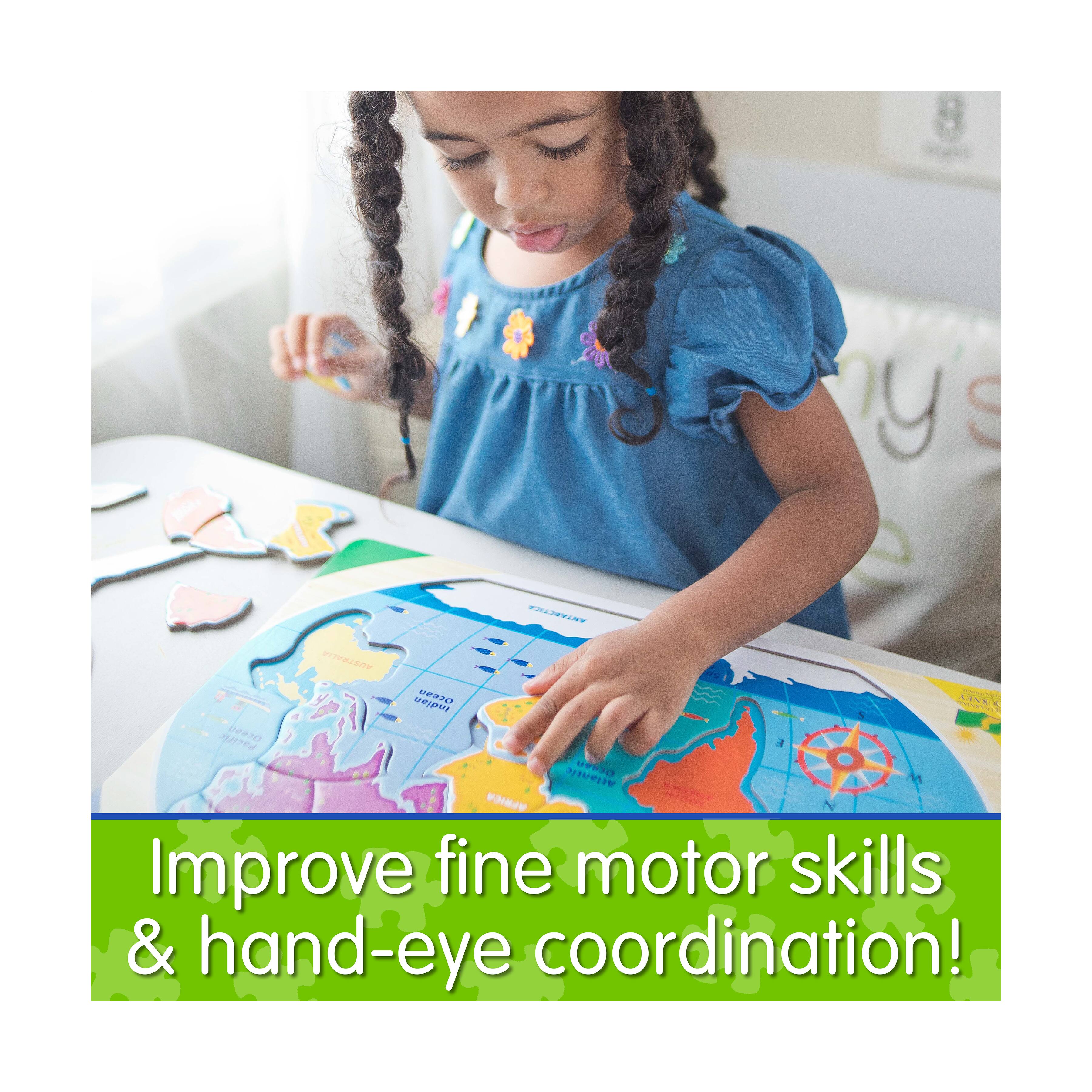 Lift & Learn Puzzle - Continents & Oceans: 22 Pcs