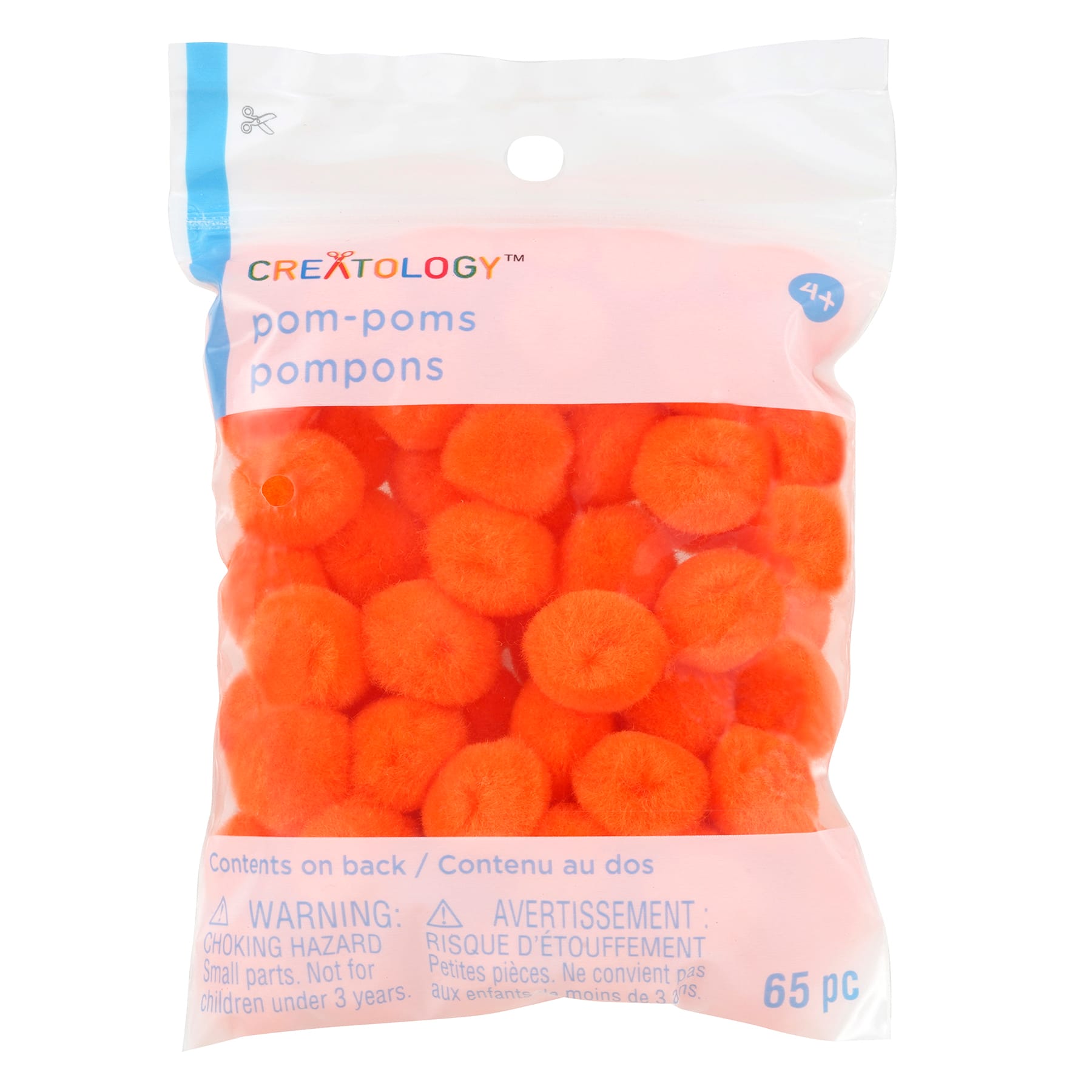 24 Packs: 65 ct. (1,560 total) 1/2&#x22; Orange Pom Poms by Creatology&#x2122;