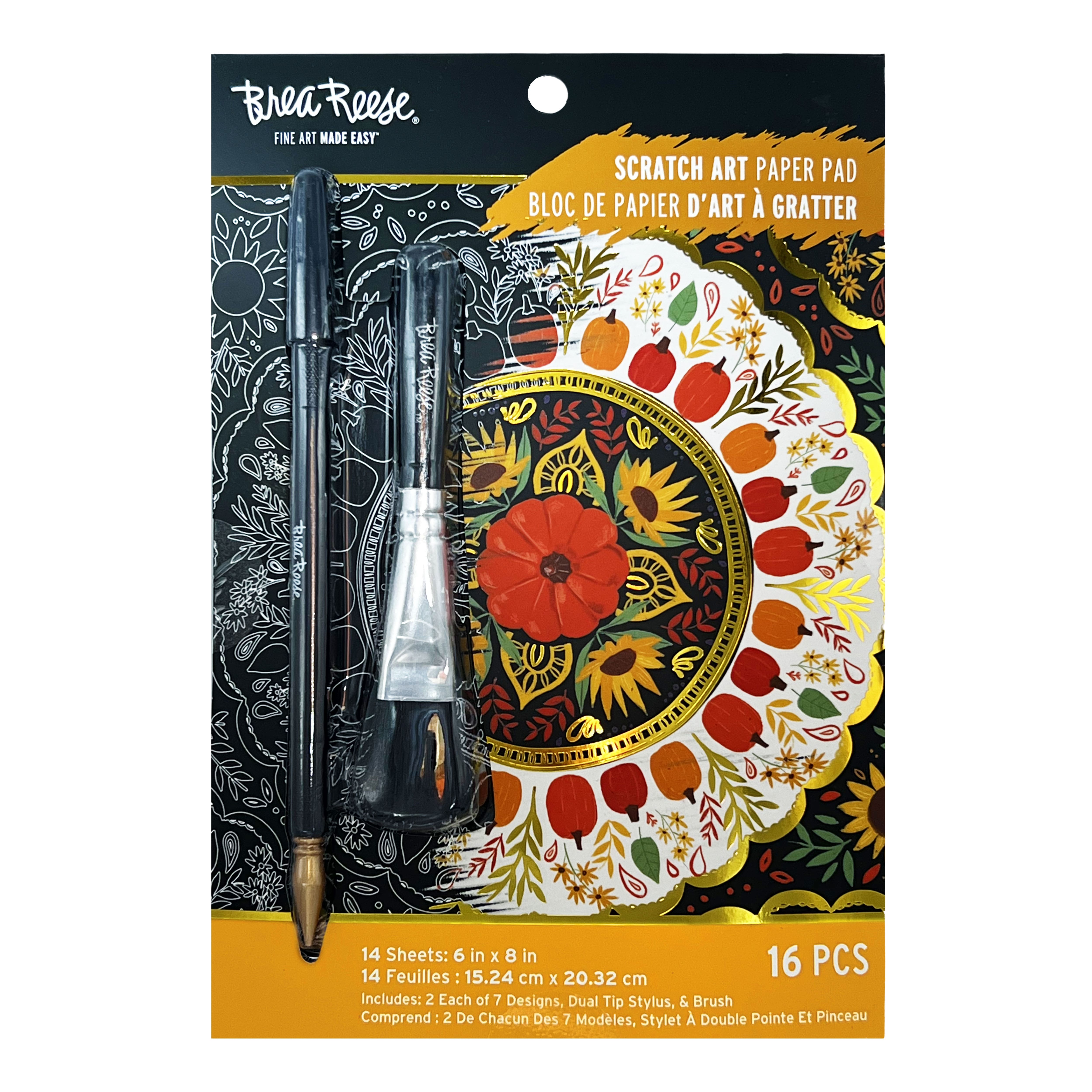 Brea Reese™ 6" x 8" Festive Harvest Scratch Art Paper Pad