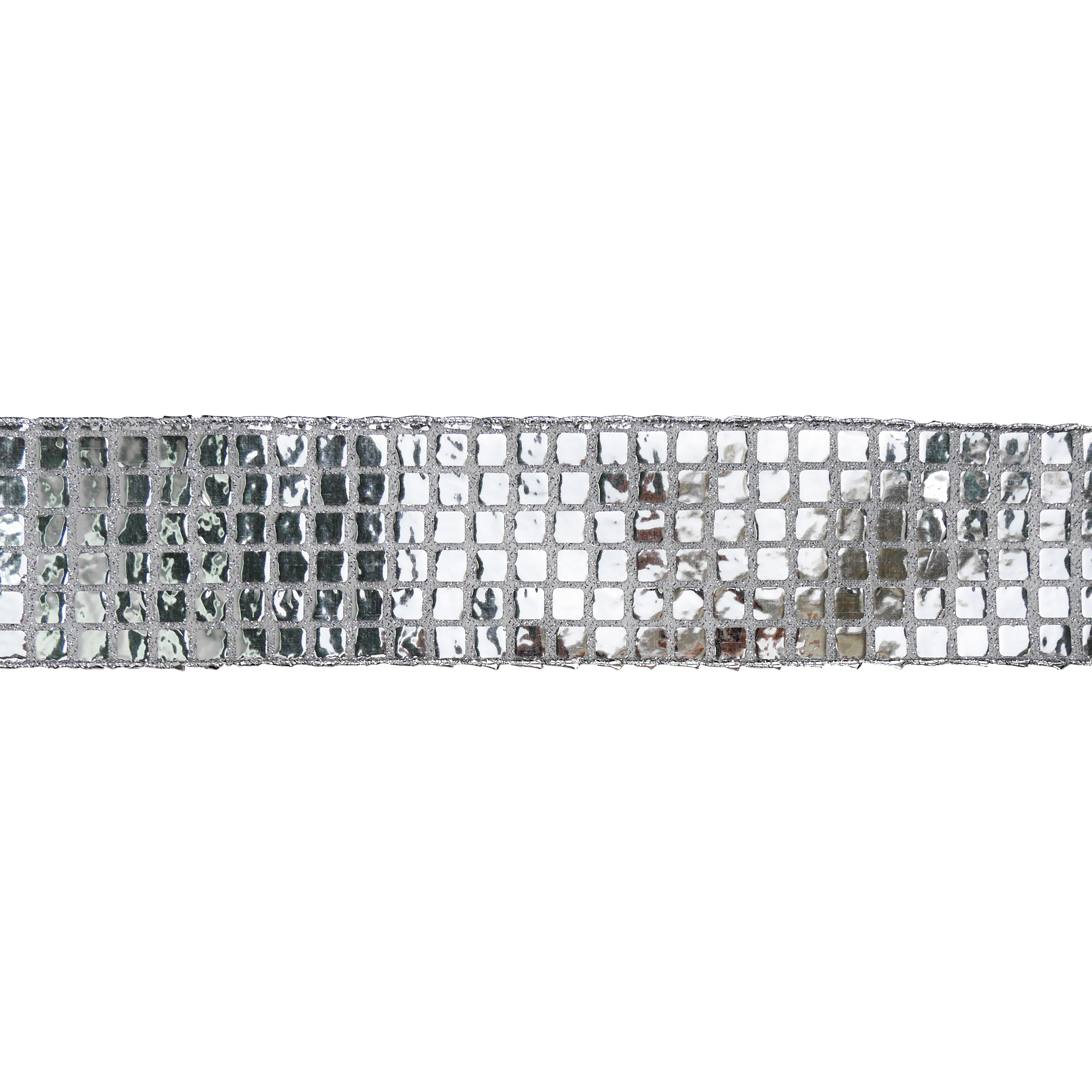 2.5&#x22; x 20ft. Silver Sheer Disco Wired Ribbon by Celebrate It&#xAE;