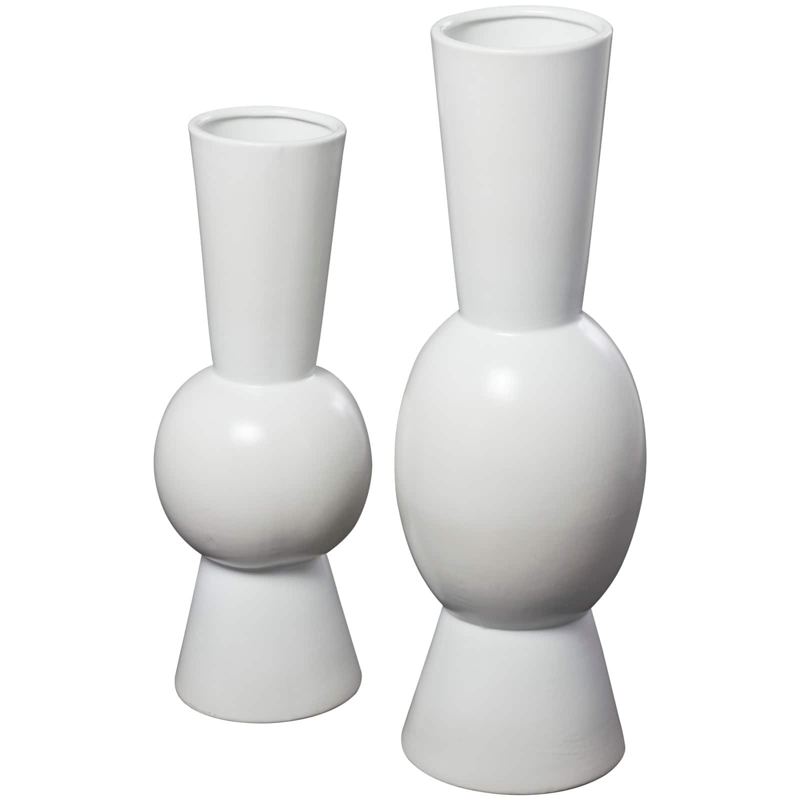 Ceramic Fluted Round Abstract Vase Set