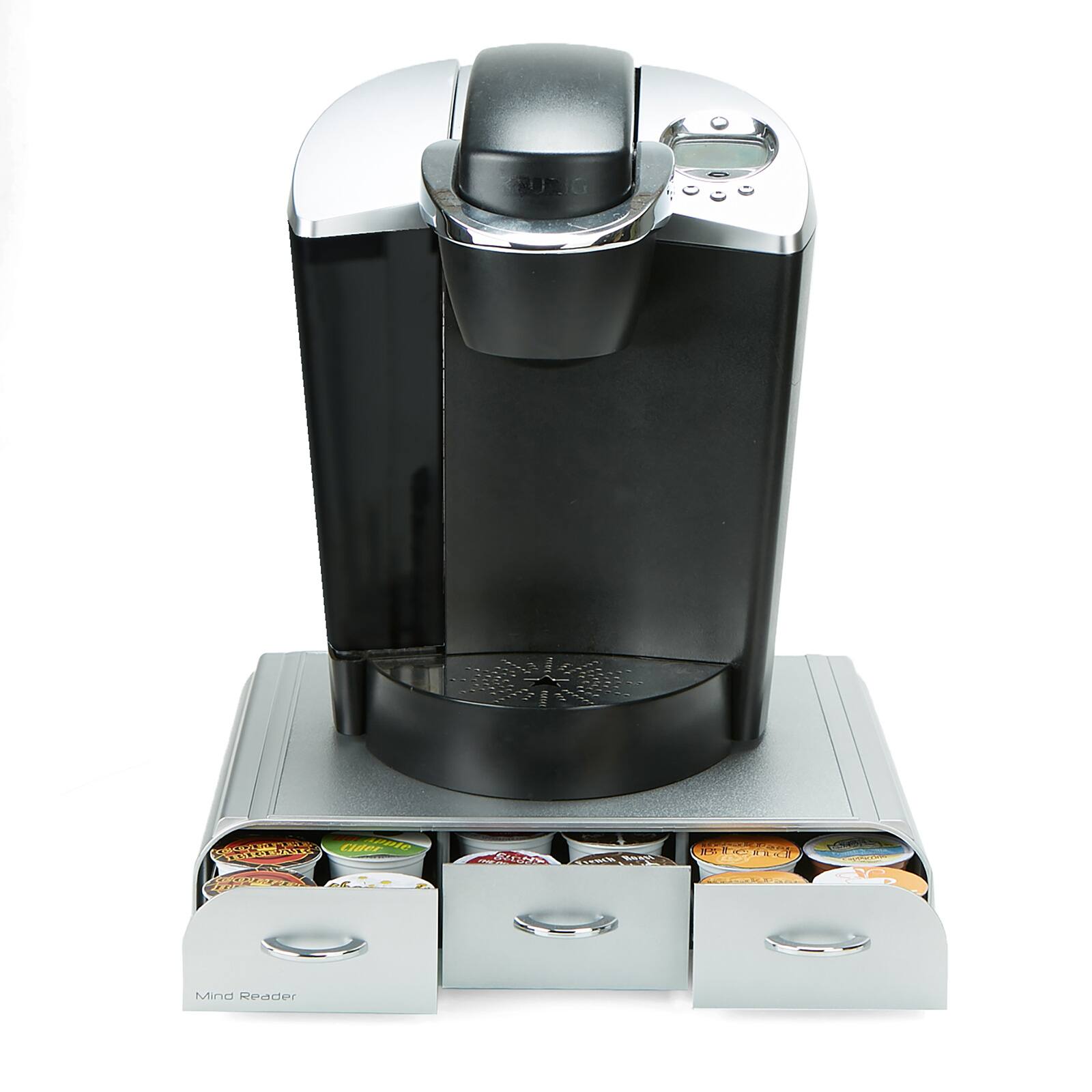 Mind Reader Silver 36 Capacity Single Serve Coffee Pod Holder Drawer