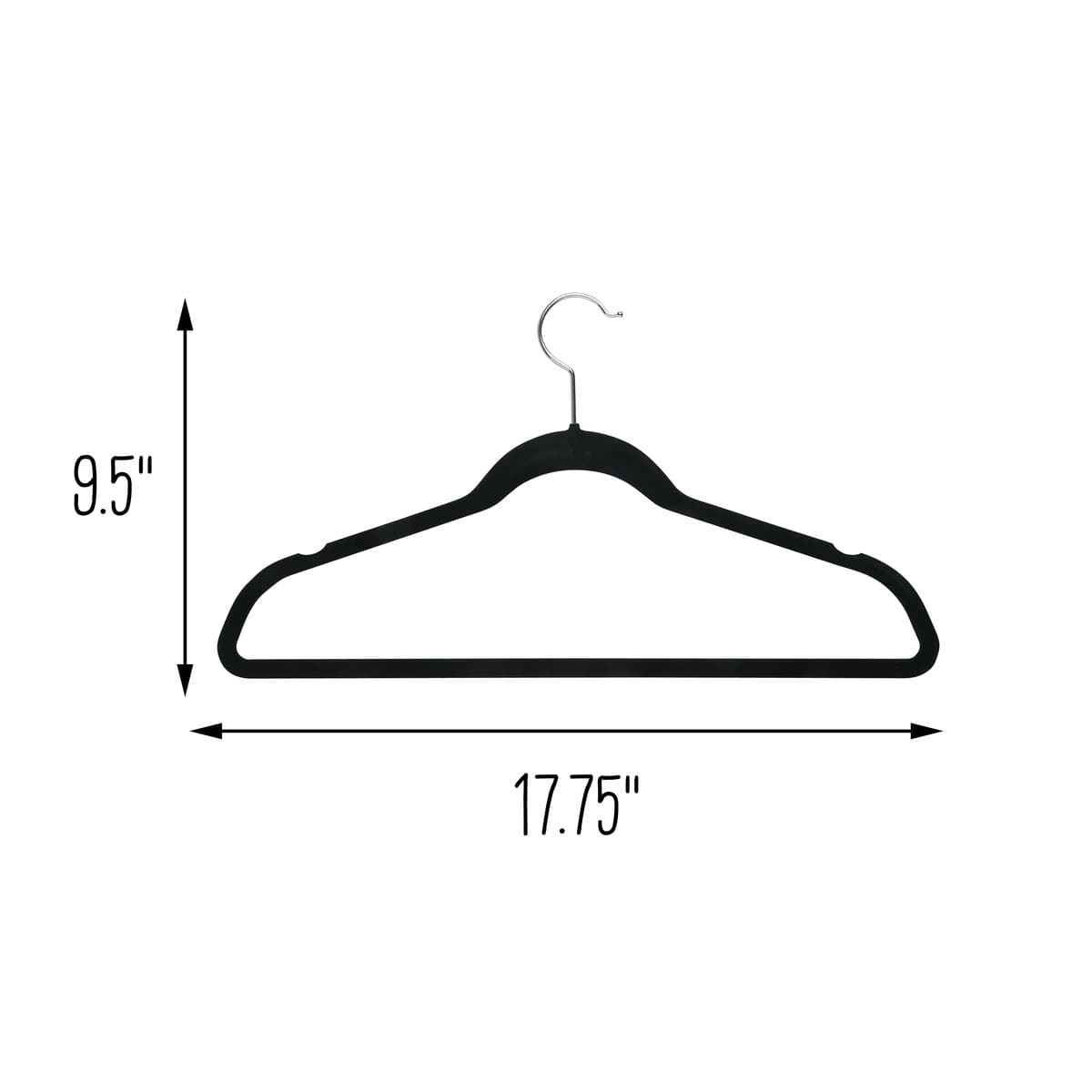 Honey Can Do Premium Velvet Black Hangers Set