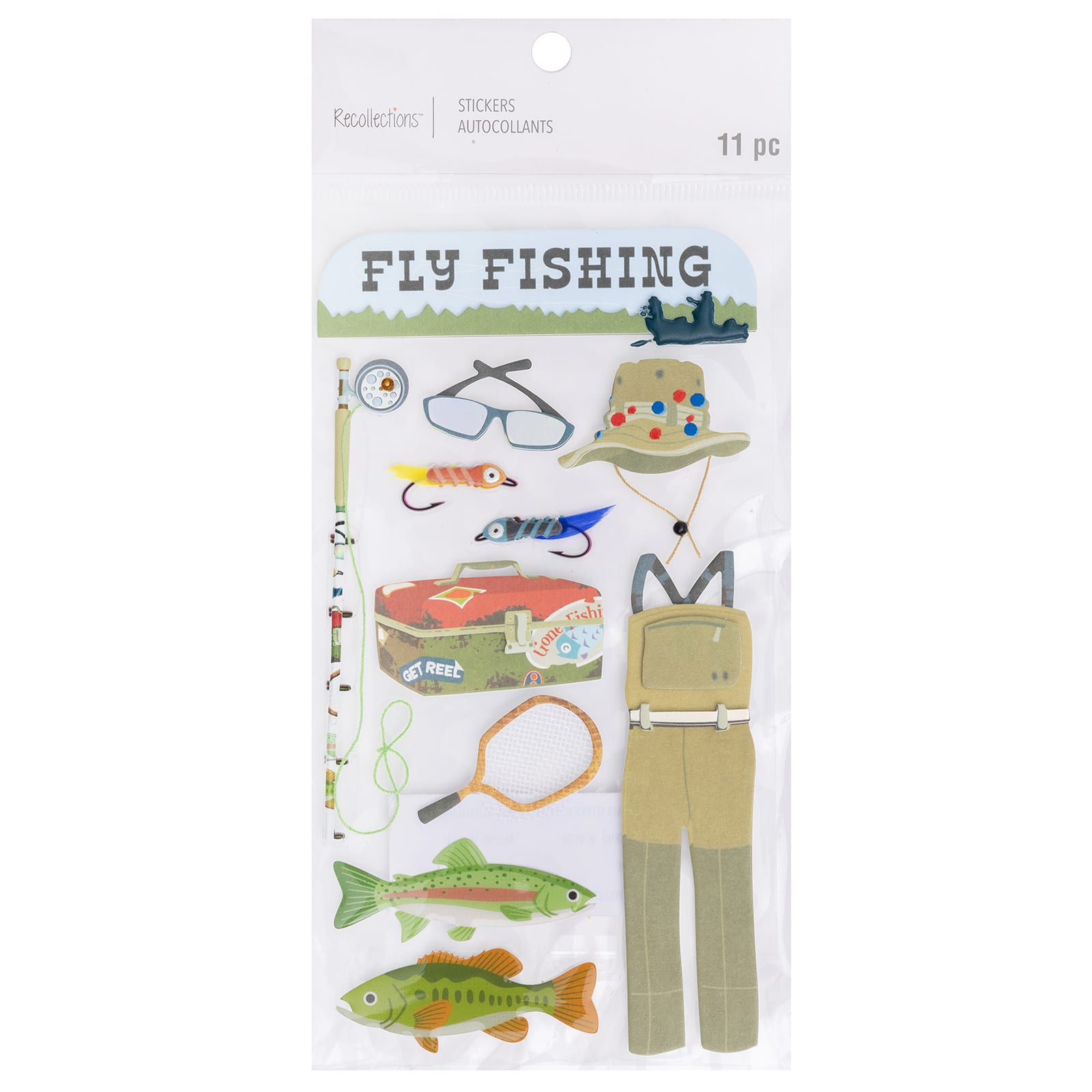 Recollections 11 Piece Fly Fishing Stickers - each
