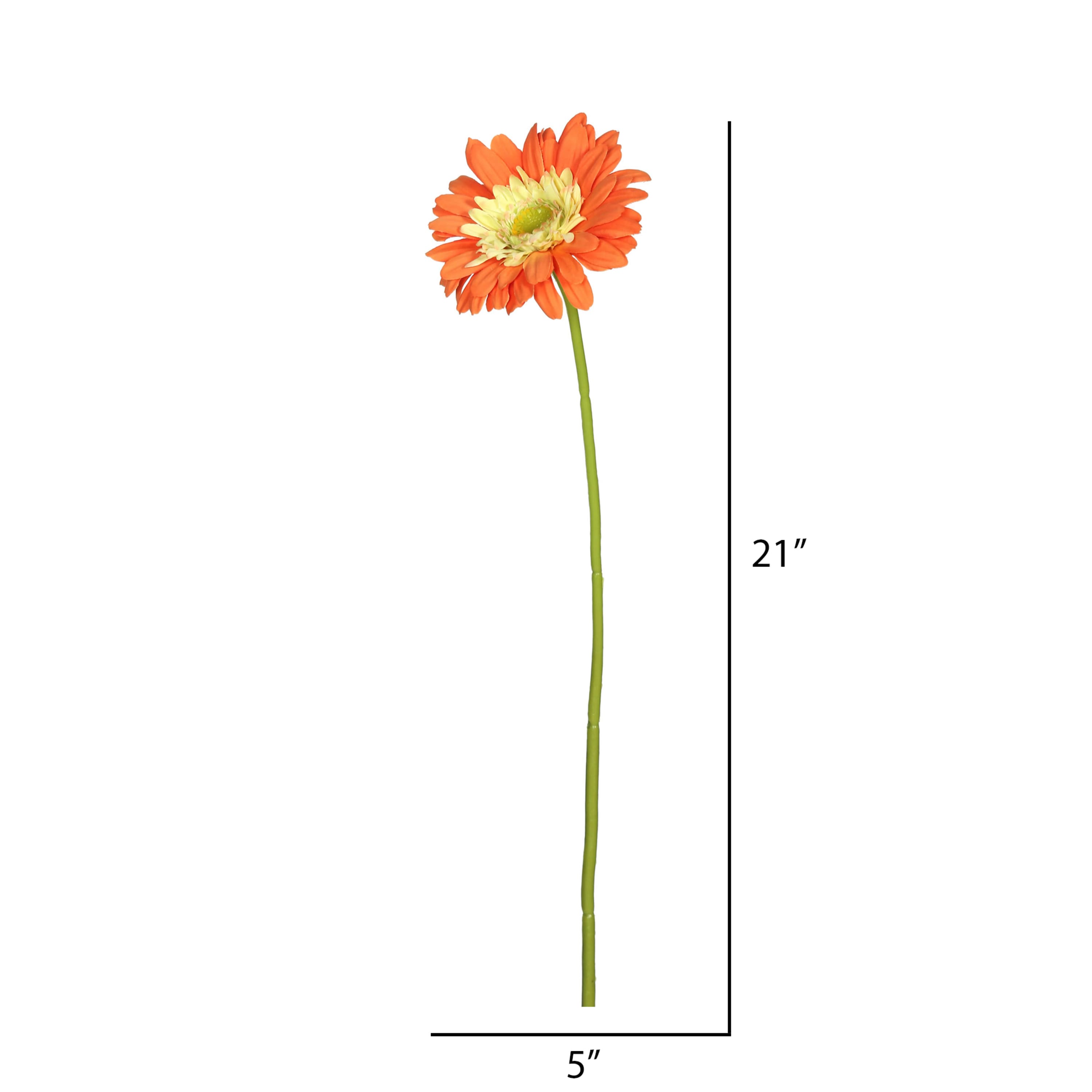 Orange Gerbera Daisy Artificial Stems, 6ct.