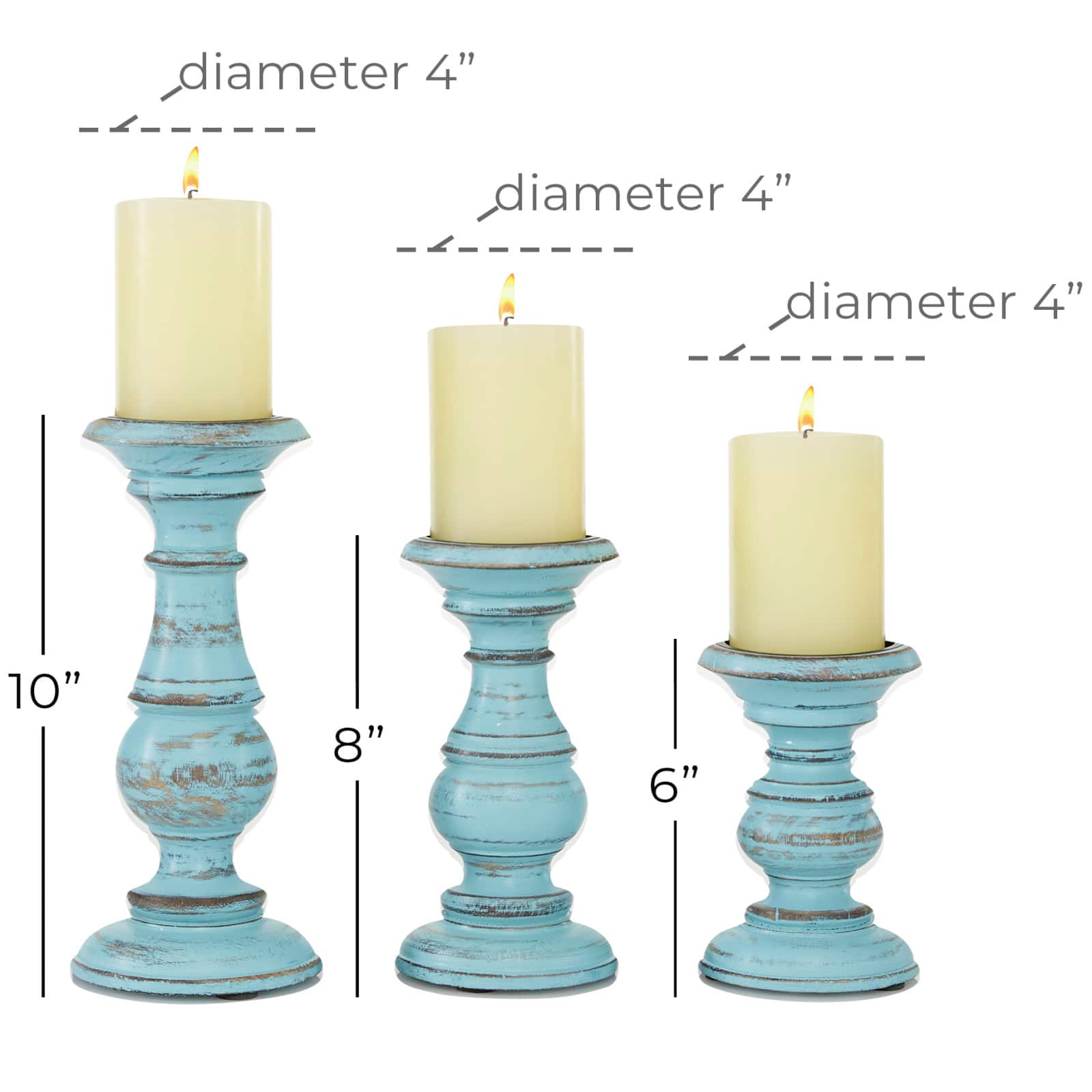 Mango Wood Traditional Candle Holder Set