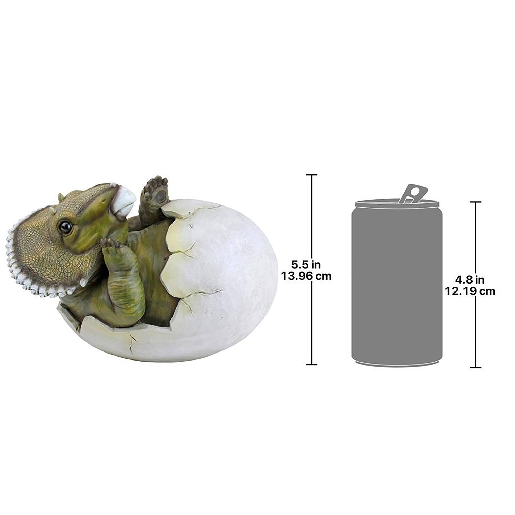 Design Toscano 8&#x22; Baby Triceratops Dino Egg Statue