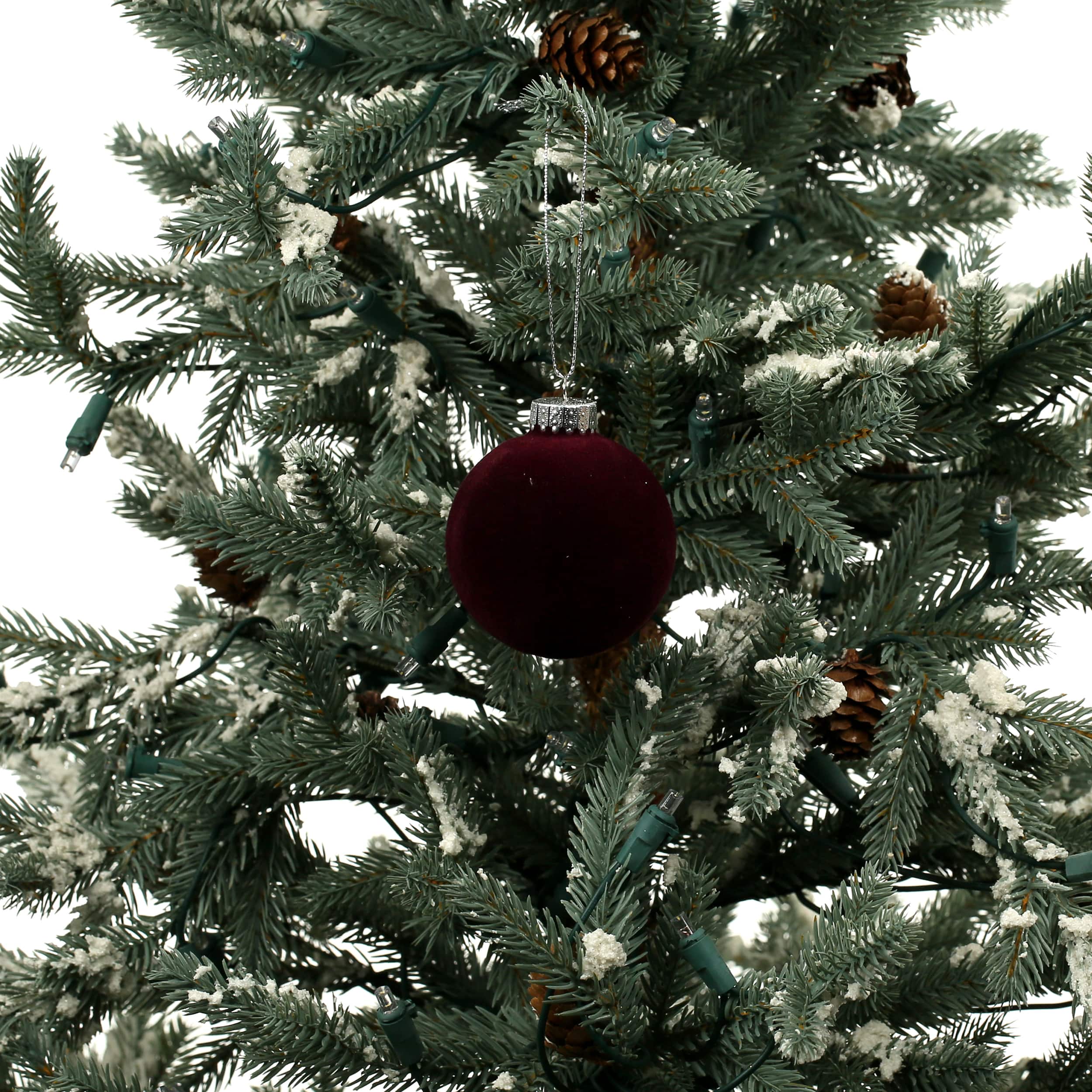6 Pack 2.5&#x22; Flocked Glass Ball Ornaments by Ashland&#xAE;