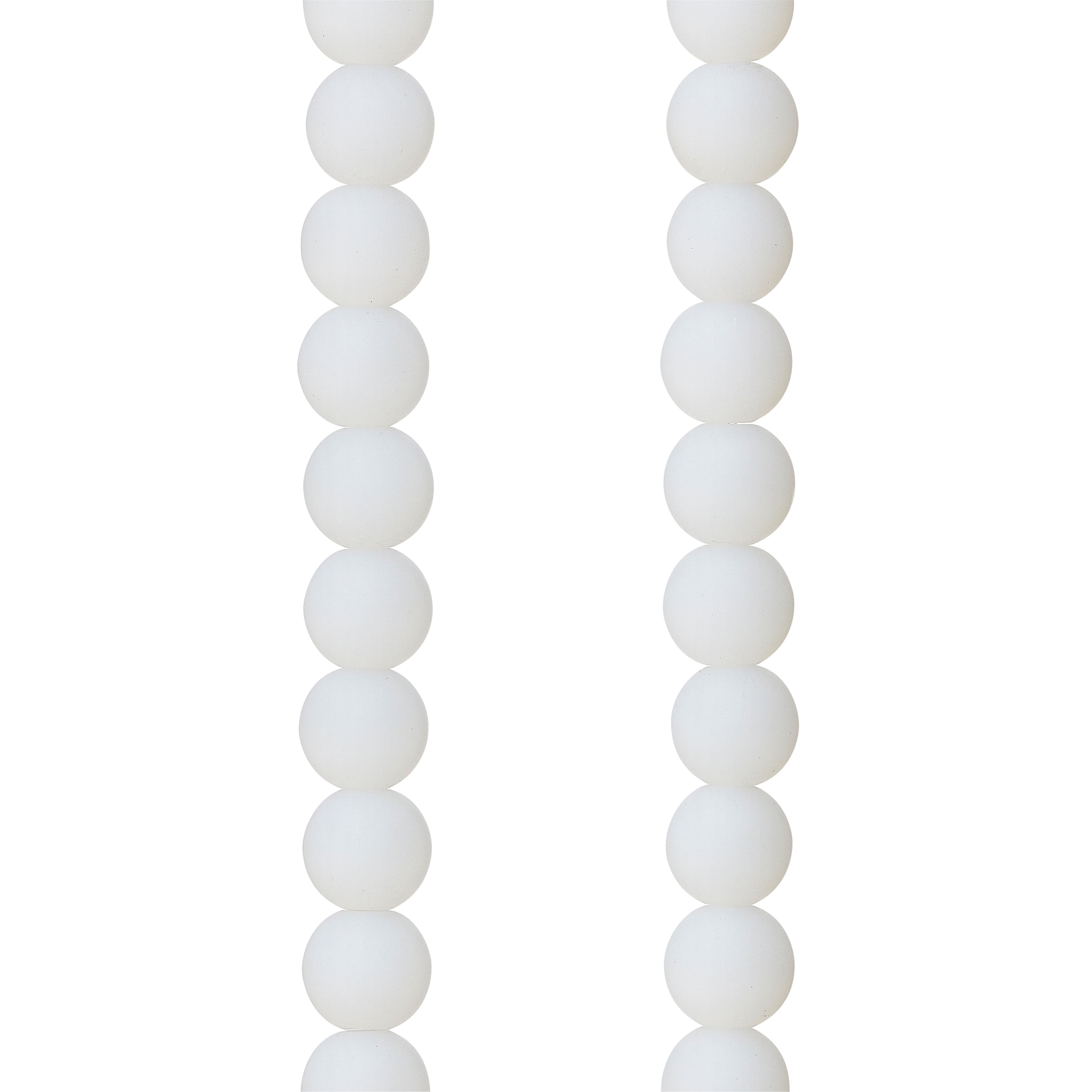 12 Pack:  Opaque White Glass Round Beads, 8mm by Bead Landing&#x2122;