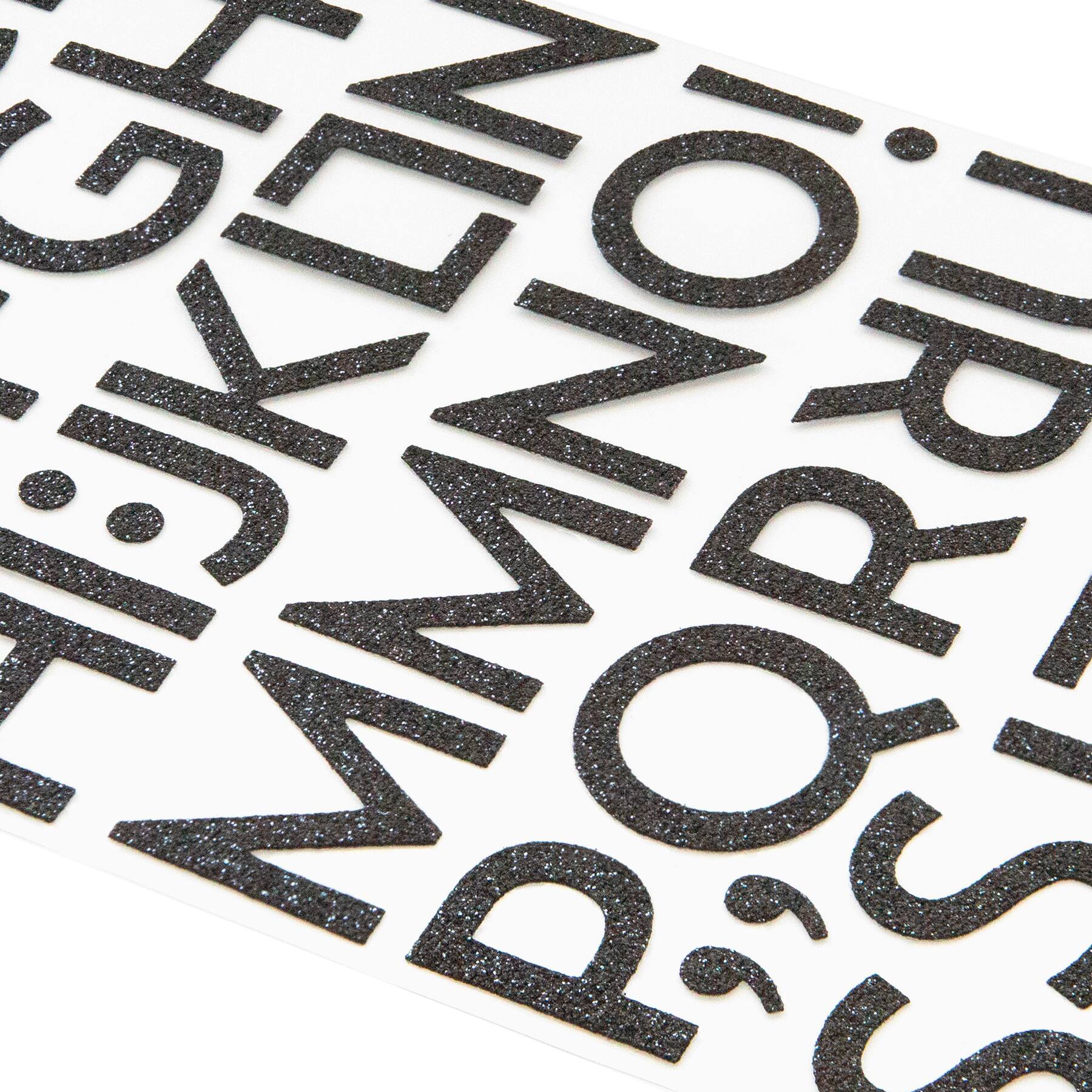 12 Packs: 86 ct. (1,032) Black Glitter Block Alphabet Stickers by Recollections™