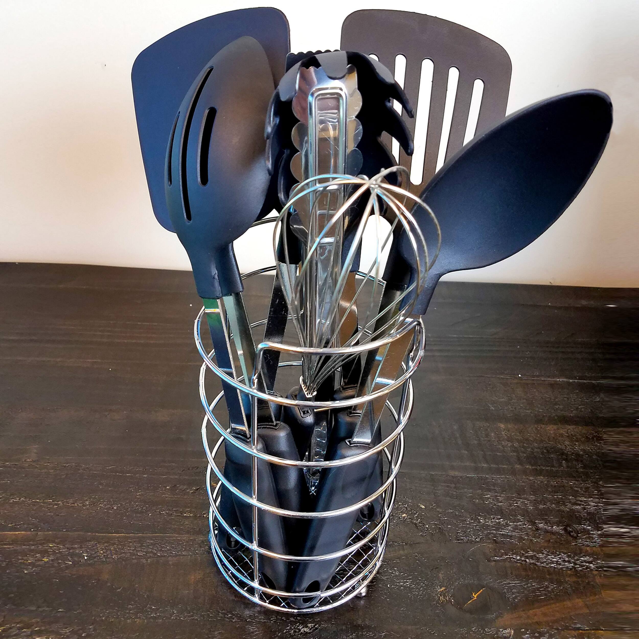 Gibson Chef's Better Basics Utensil Set In Round Shape Wire Caddy, 9ct.