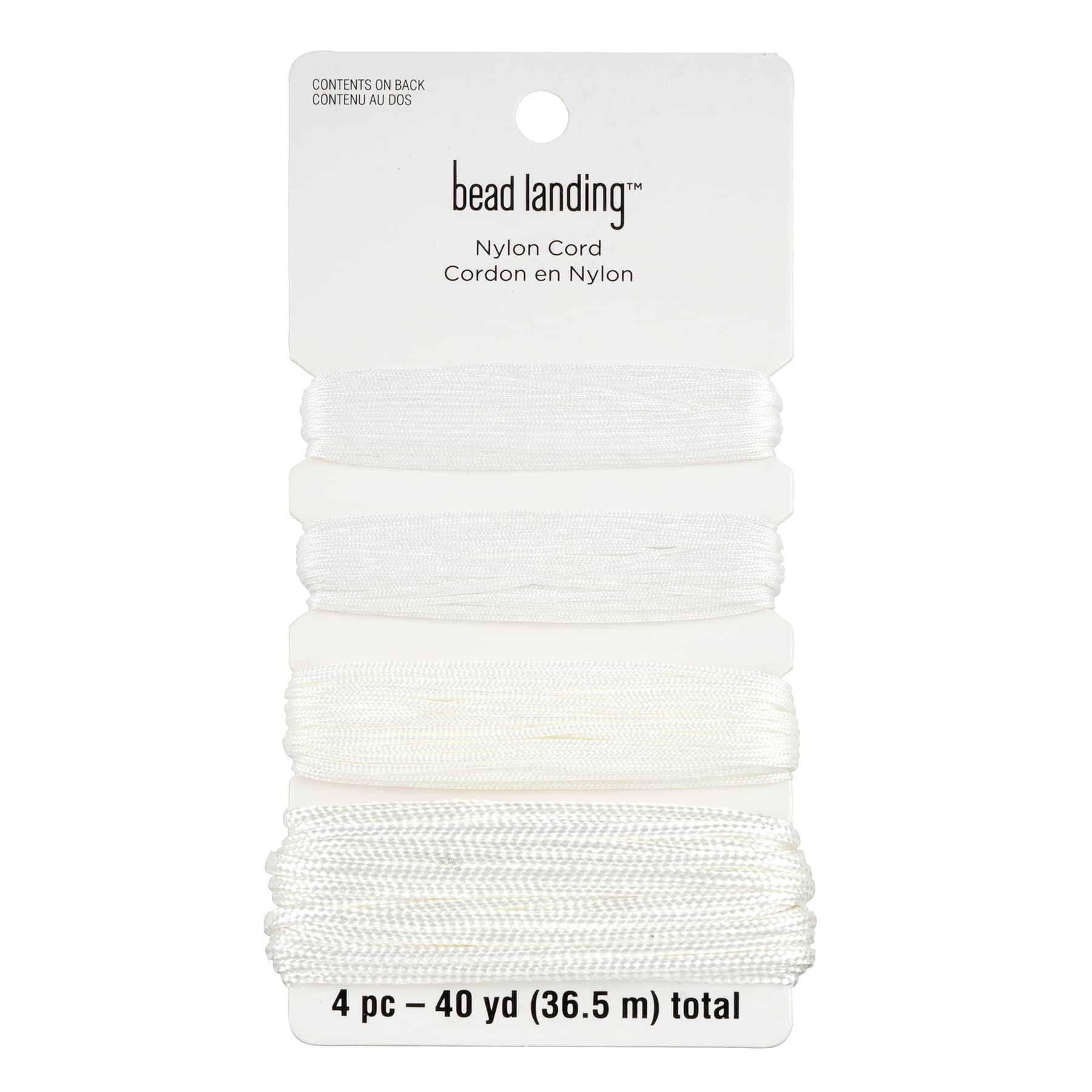 Bead Landing Nylon Cord Assortment - White - 36.5 m