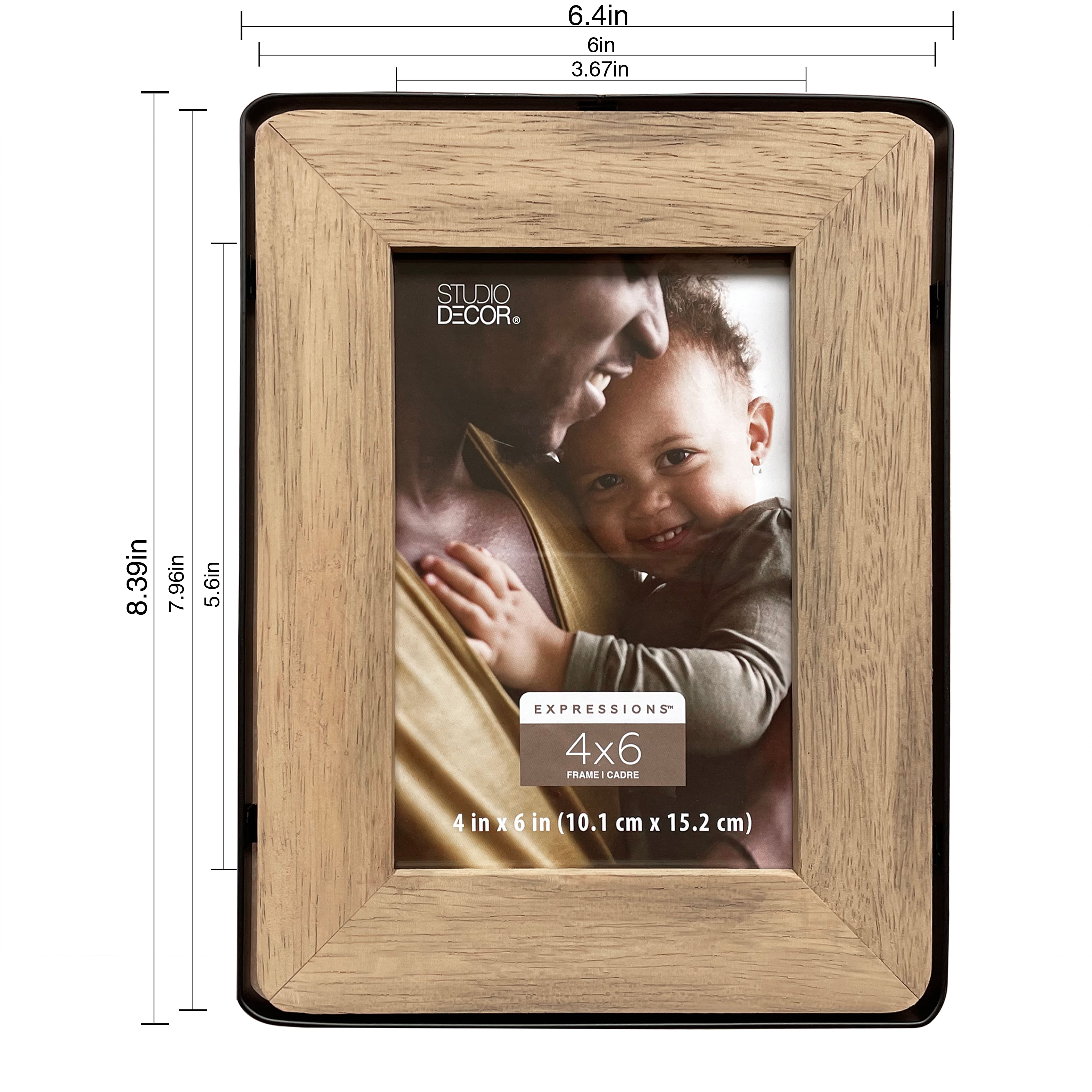 Natural Wood &#x26; Black 4&#x22; x 6&#x22; Frame, Expressions by Studio D&#xE9;cor&#xAE;