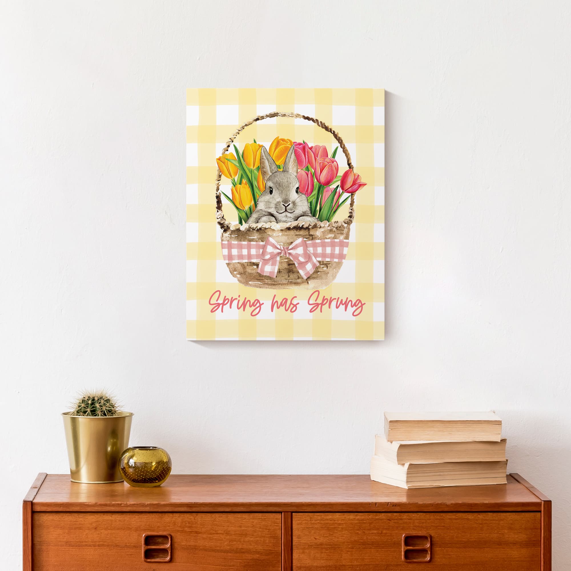 Spring has Sprung Basket Canvas Wall Art