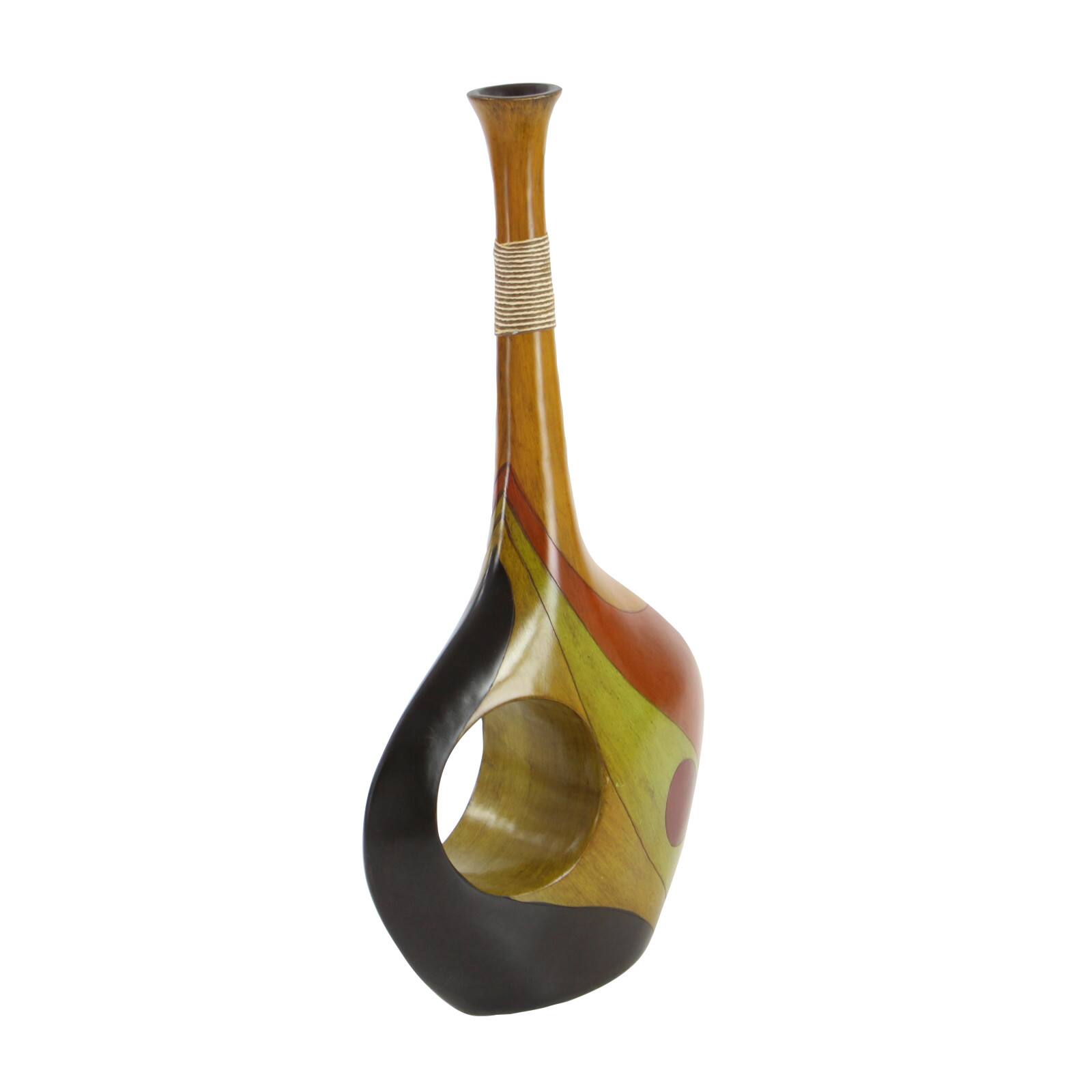 25&#x22; Multi Colored Polystone Eclectic Vase
