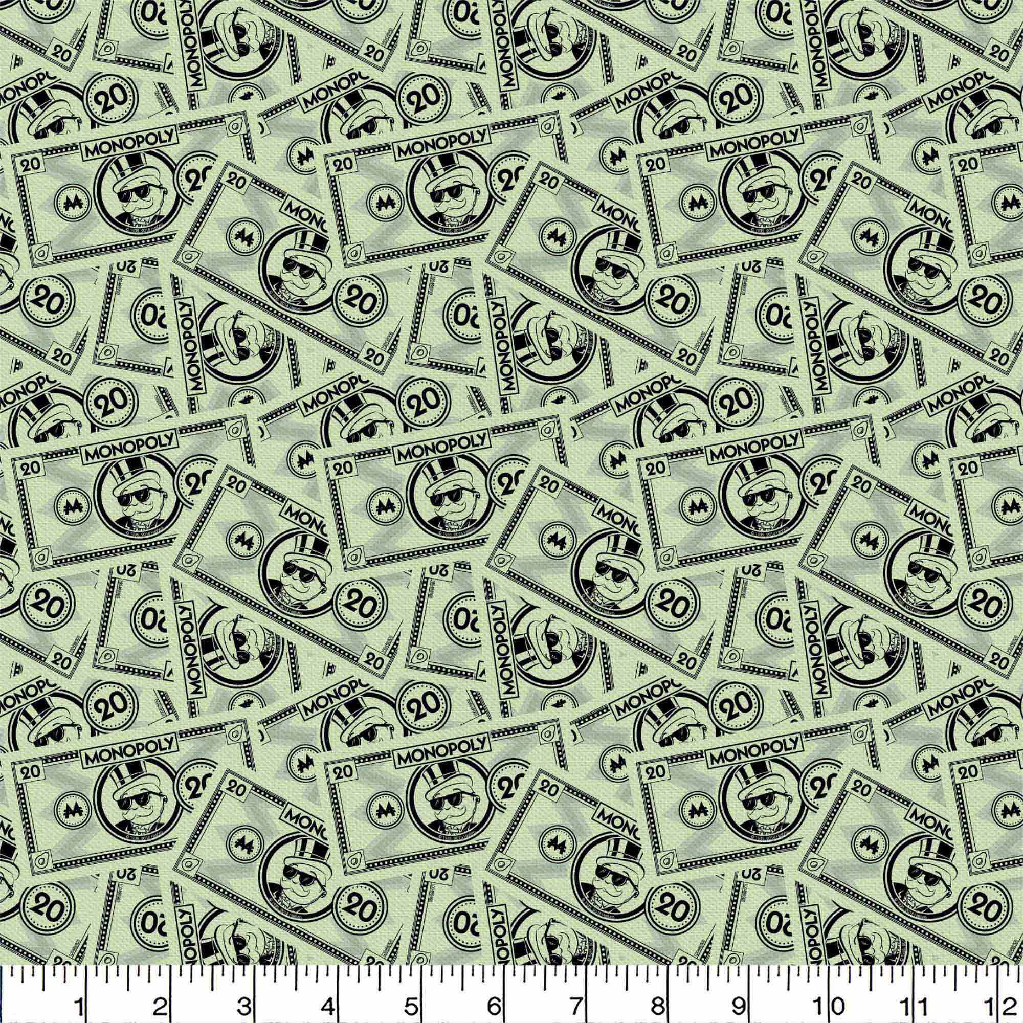 Monopoly 20 Dollars Precut Cotton Fabric