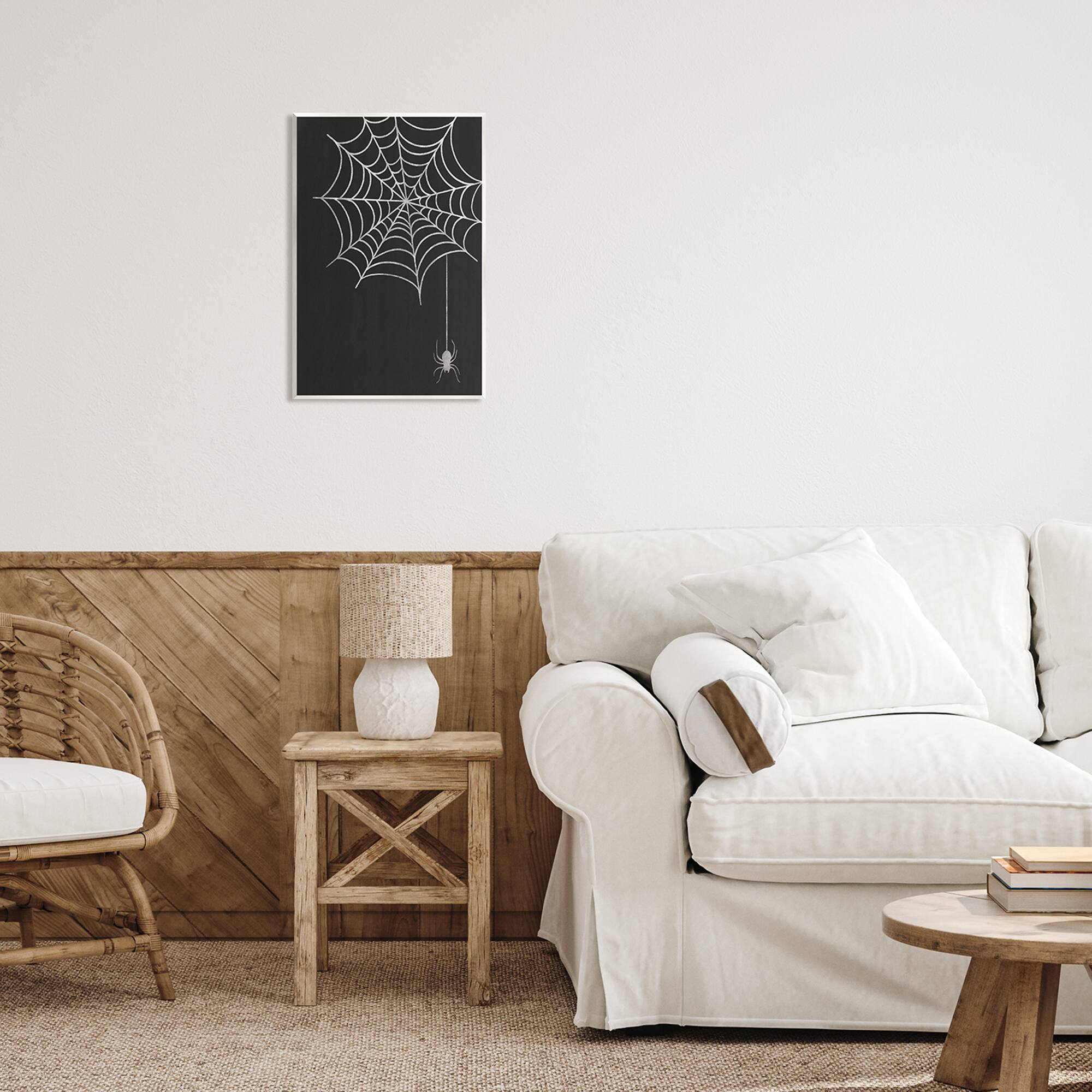 Stupell Industries Dangling Spider Web Insect Wall Plaque Art