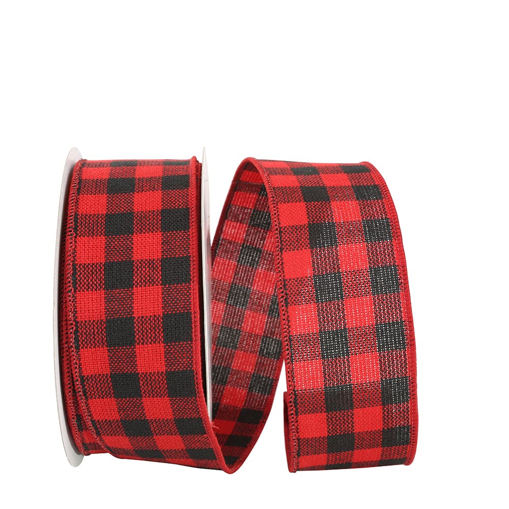 Reliant 2.5" x 20yd. Hearty Buffalo Plaid Wired Ribbon, 20yd.