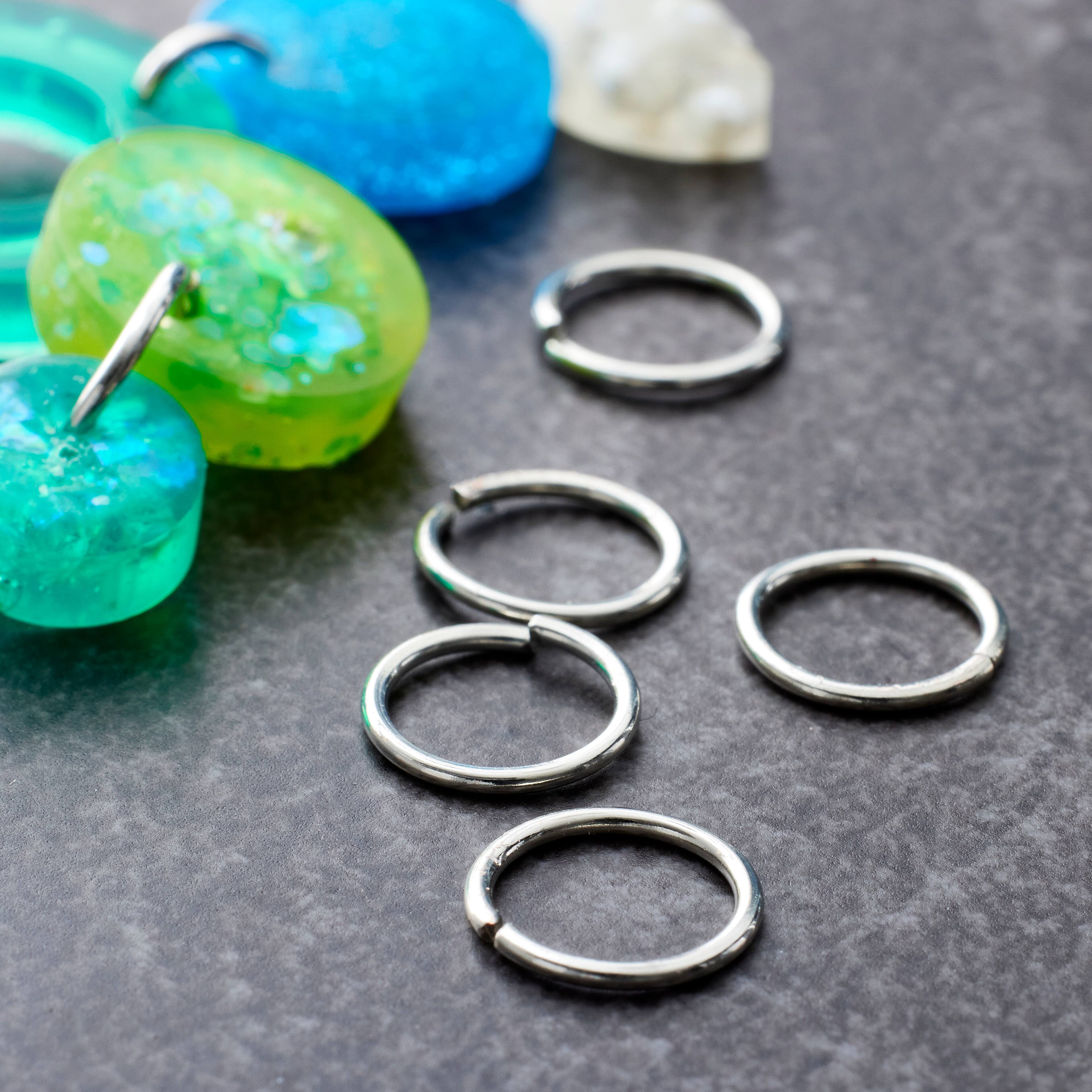 12 Pack: Rhodium Jump Rings, 10mm by Bead Landing&#x2122;