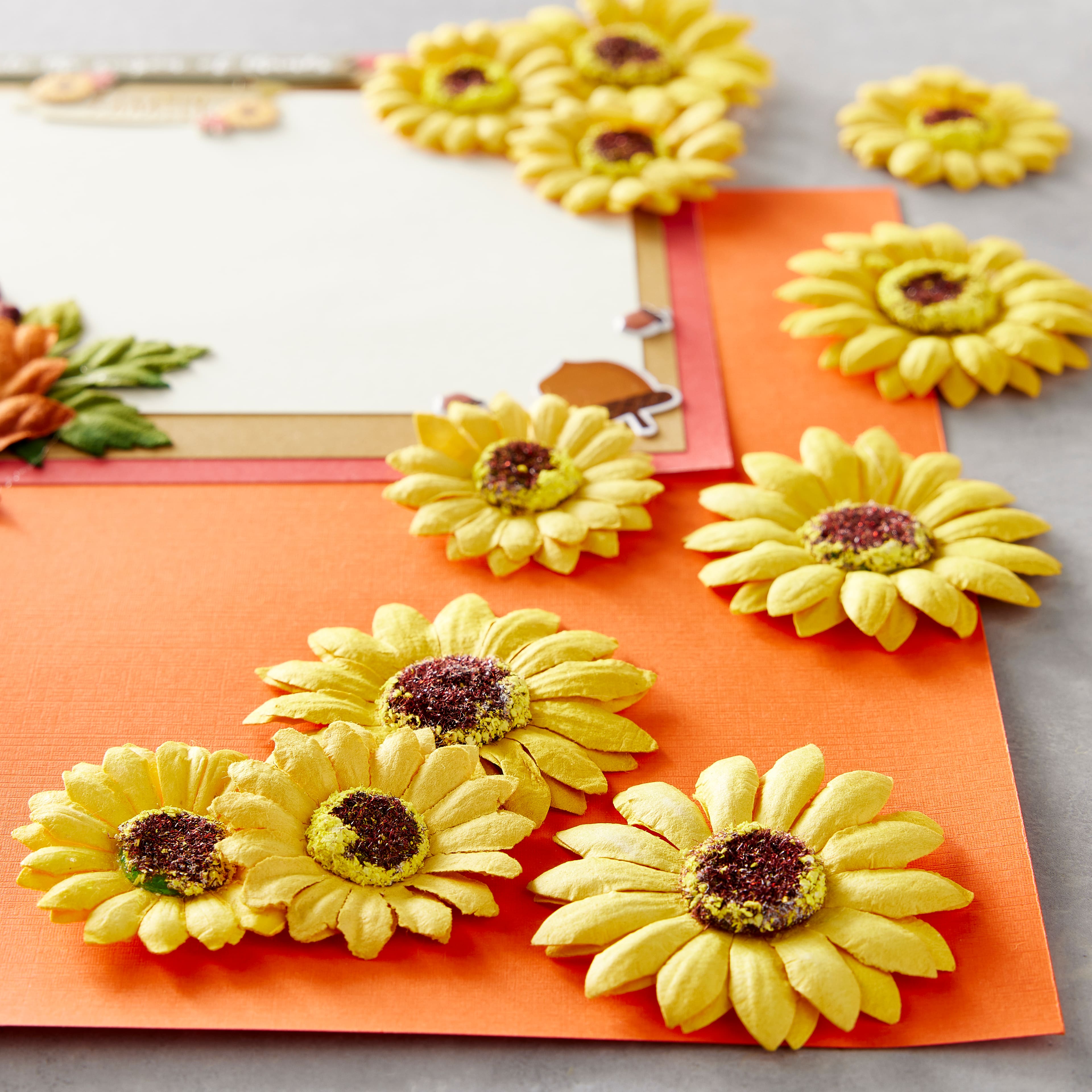 12 Packs: 36 ct. (432 total) Yellow Sunflower Paper Flowers by Recollections™