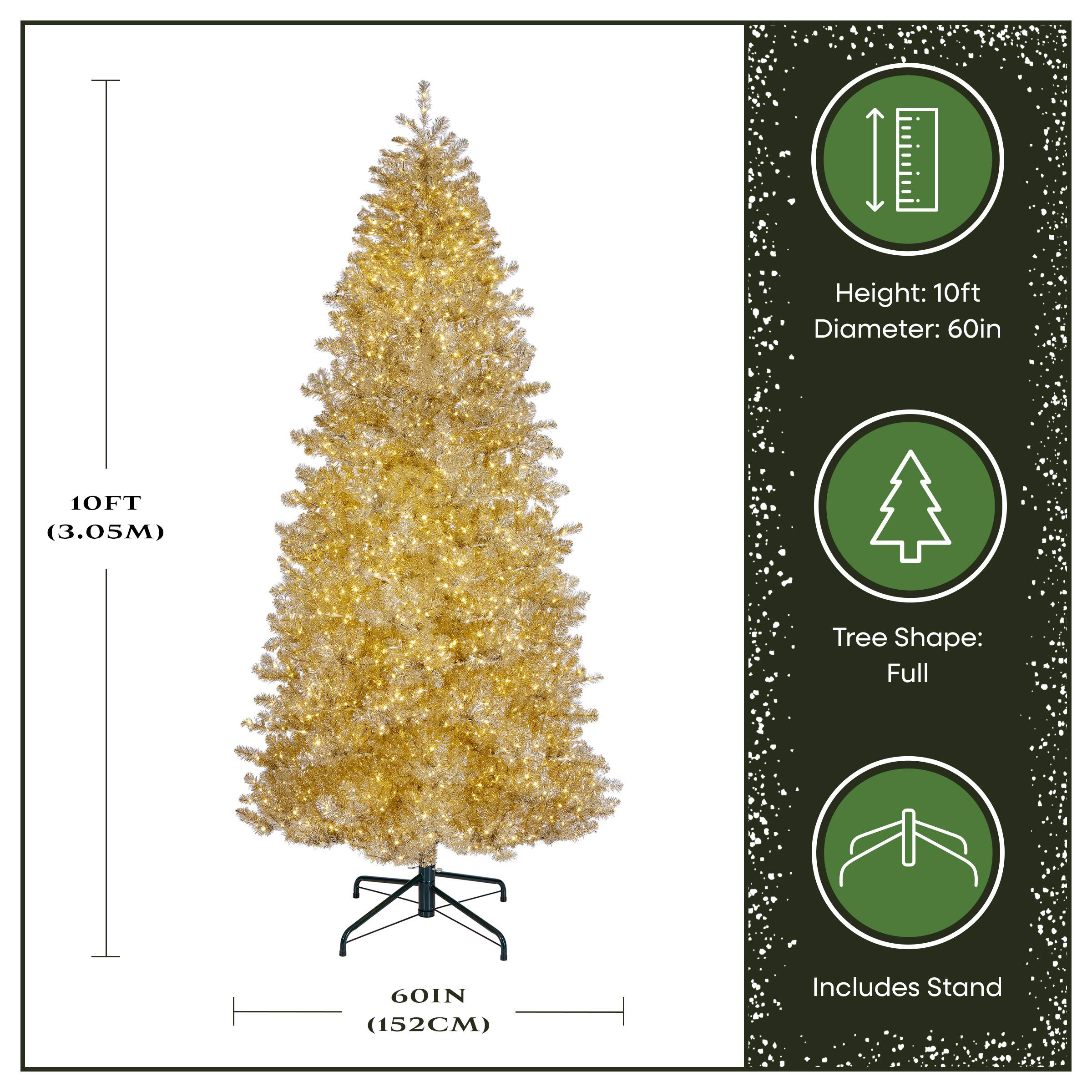 10ft. Pre-Lit Platinum Metallic Evergreen Artificial Christmas Tree
