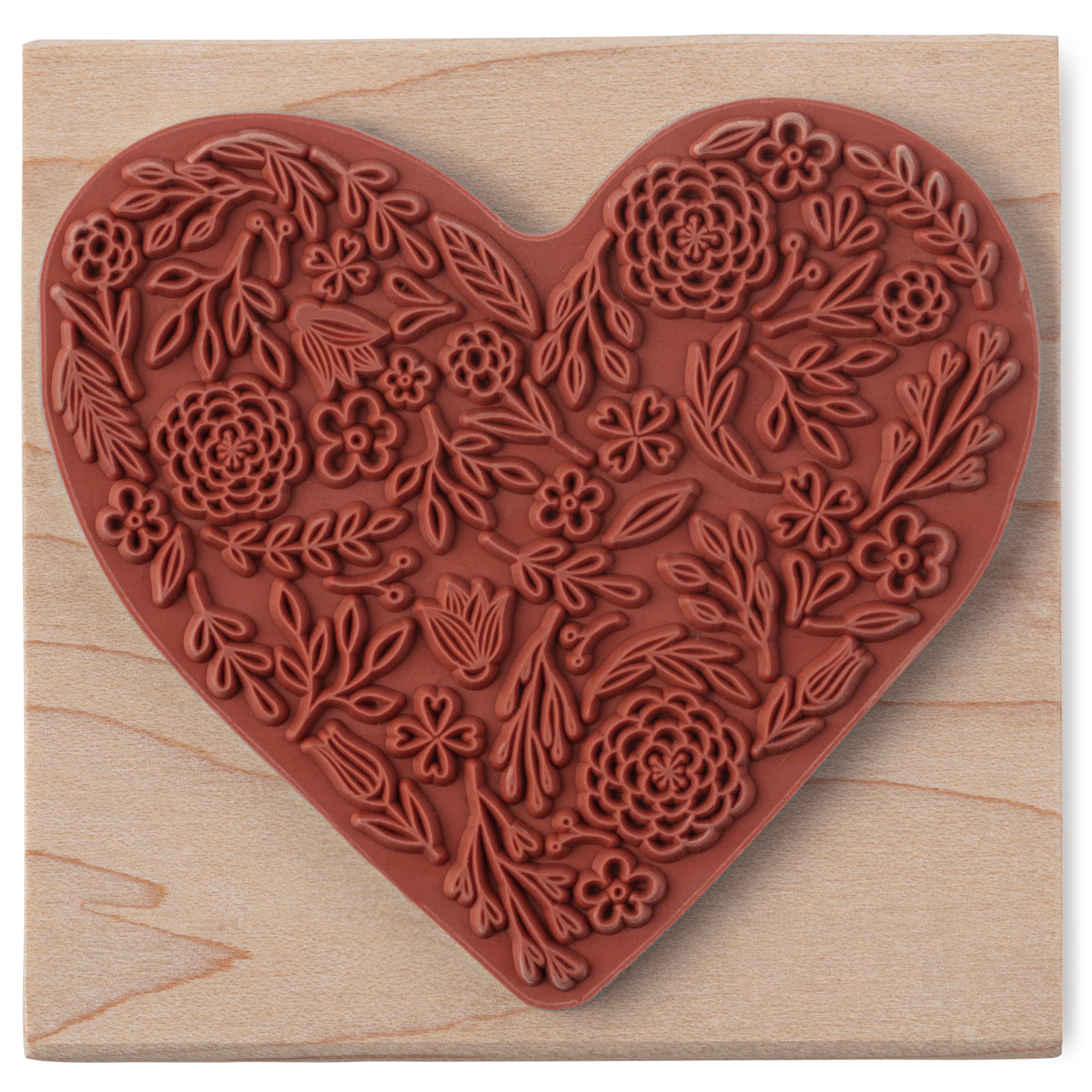 Floral Heart Wood Stamp by Recollections&#x2122;