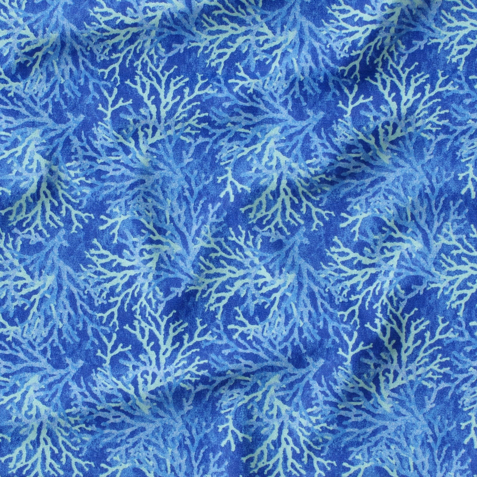Coral Blue Novelty Cotton Fabric