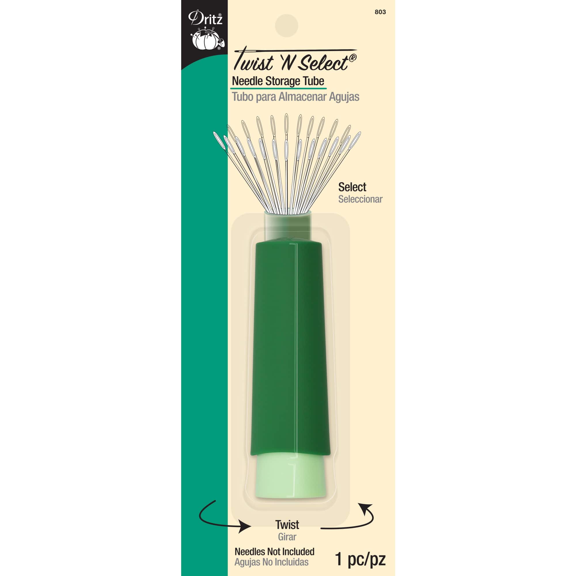 Dritz&#xAE; Twist N&#x27; Select&#xAE; Green Needle Storage Tube