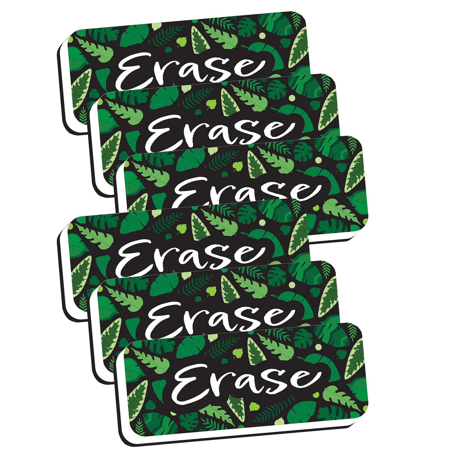 Ashley Productions Greenery Magnetic Whiteboard Erasers, 6ct.