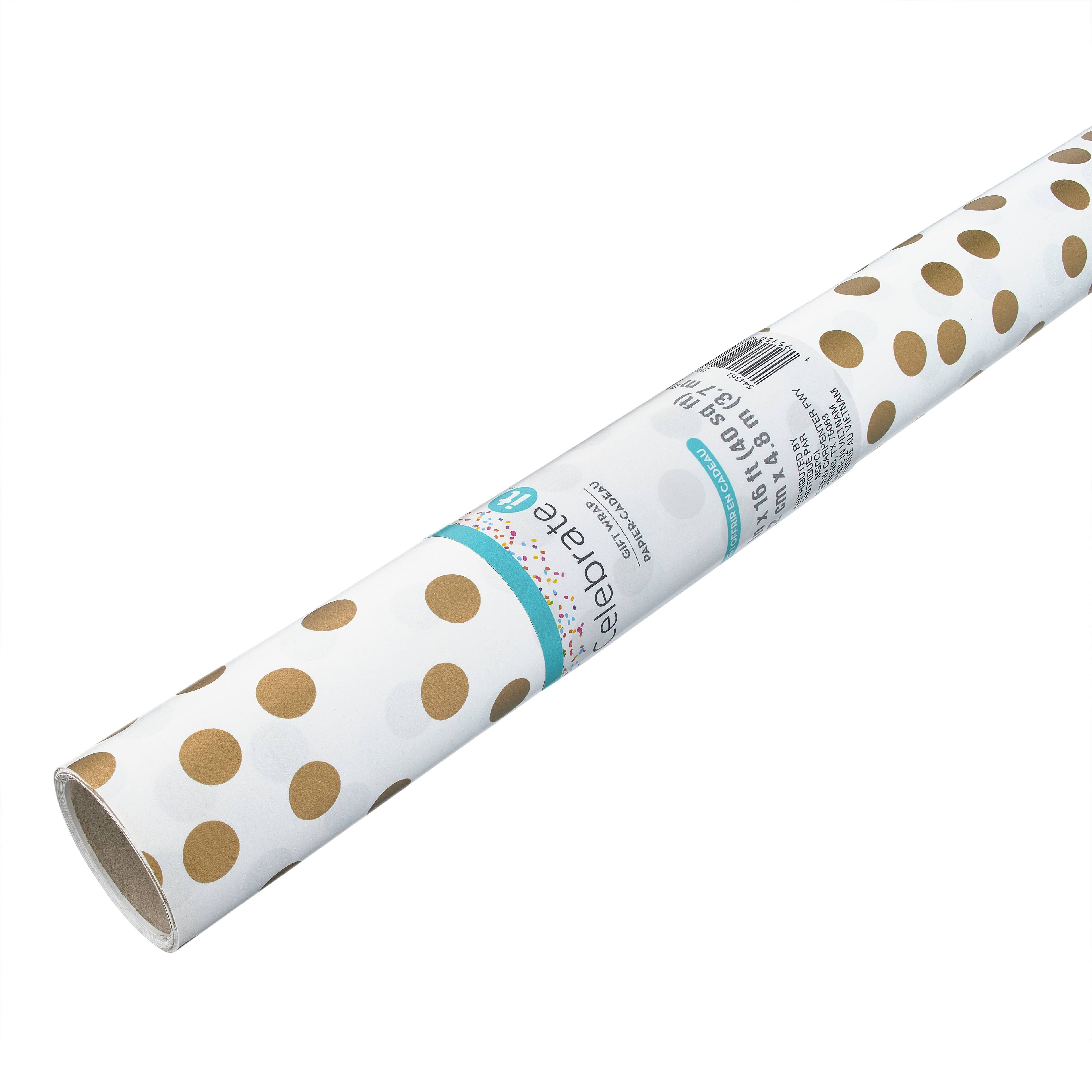 12 Pack: Gold Dots Gift Wrap by Celebrate It&#x2122;