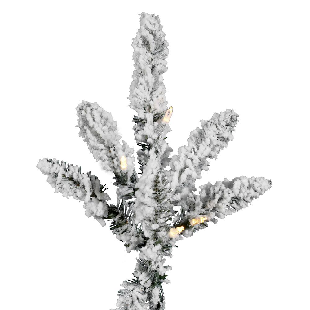 6.5ft. Pre-Lit Flocked Utica Fir Artificial Christmas Tree, Pure White LED Lights