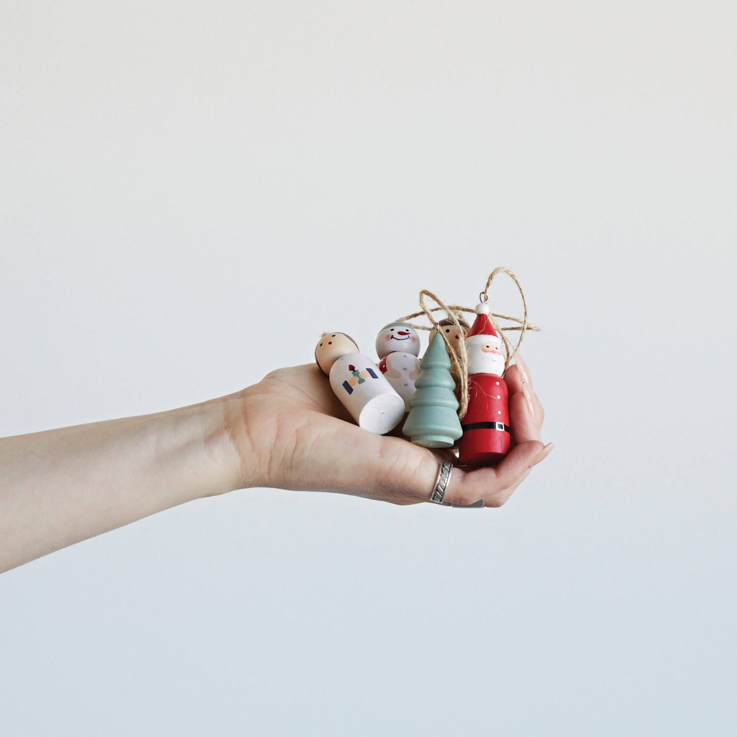 Hello Honey&#xAE; Hand-Painted Pine Wood Christmas Ornaments Set