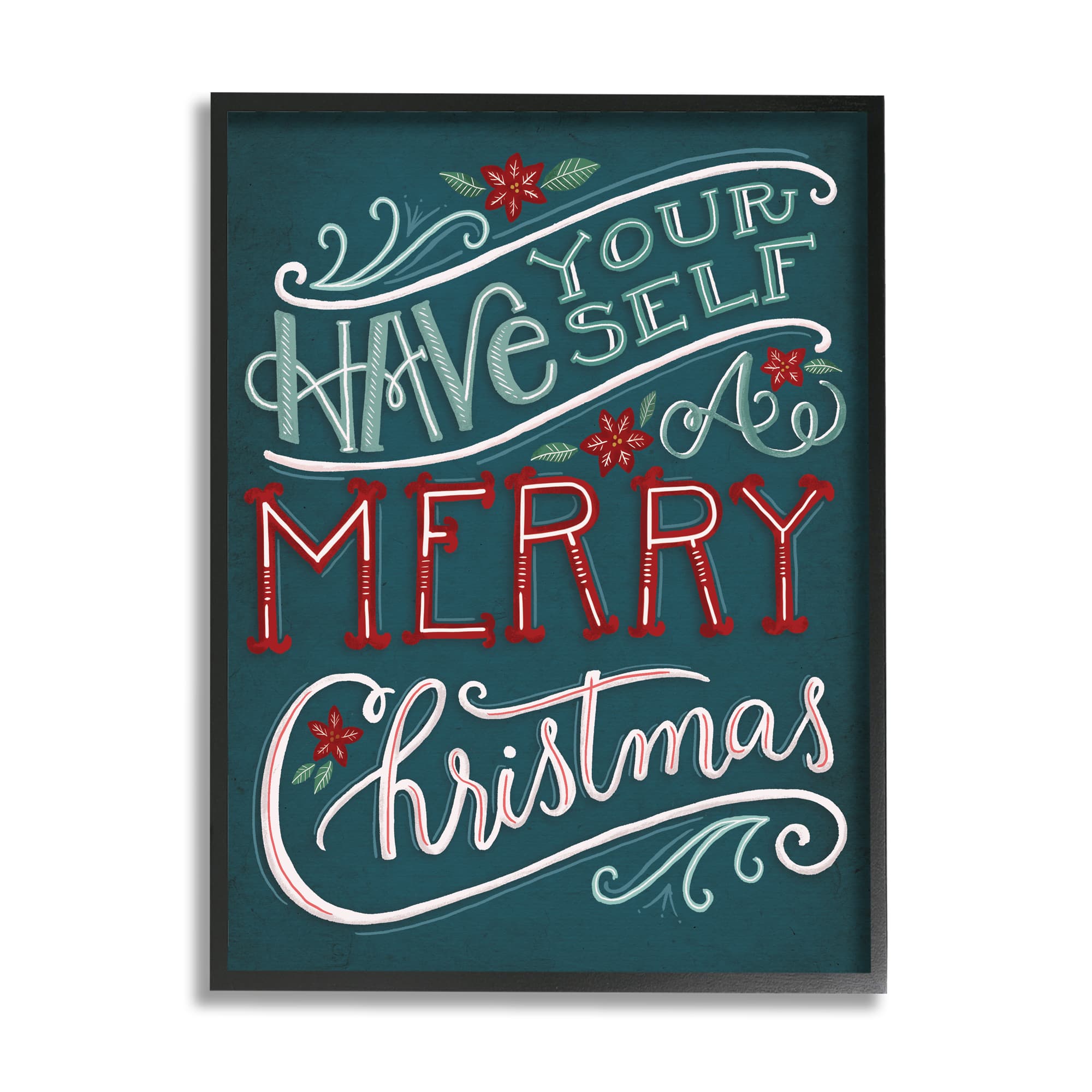 Stupell Industries Have Yourself Merry Christmas Phrase Framed Giclee Art