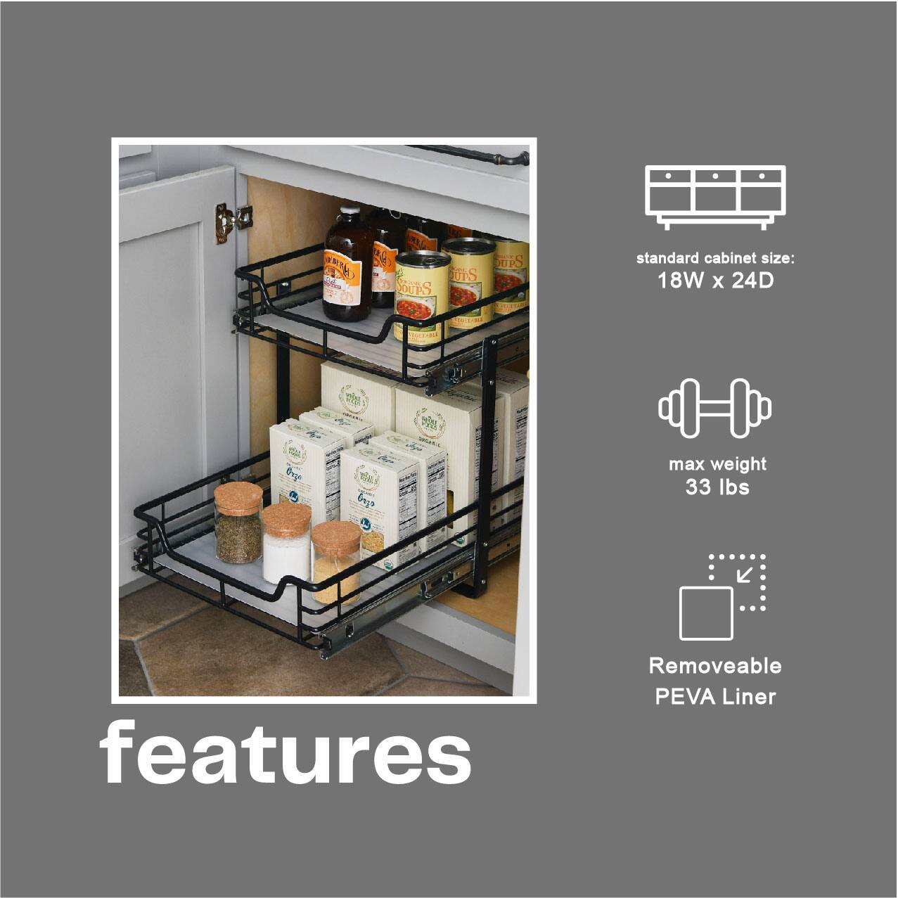 Household Essentials Glidez 2-Tier Cabinet Organizer