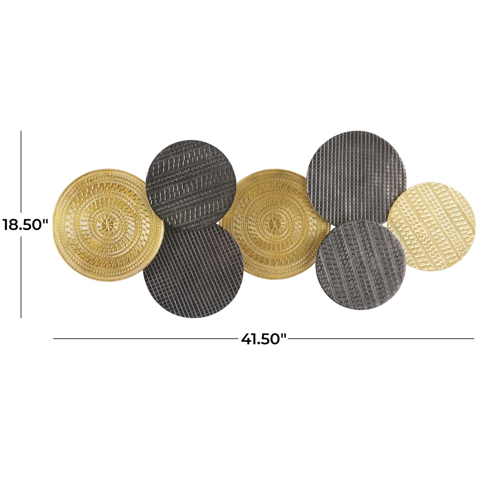 42" Aluminum Carved Design Plates Wall Décor