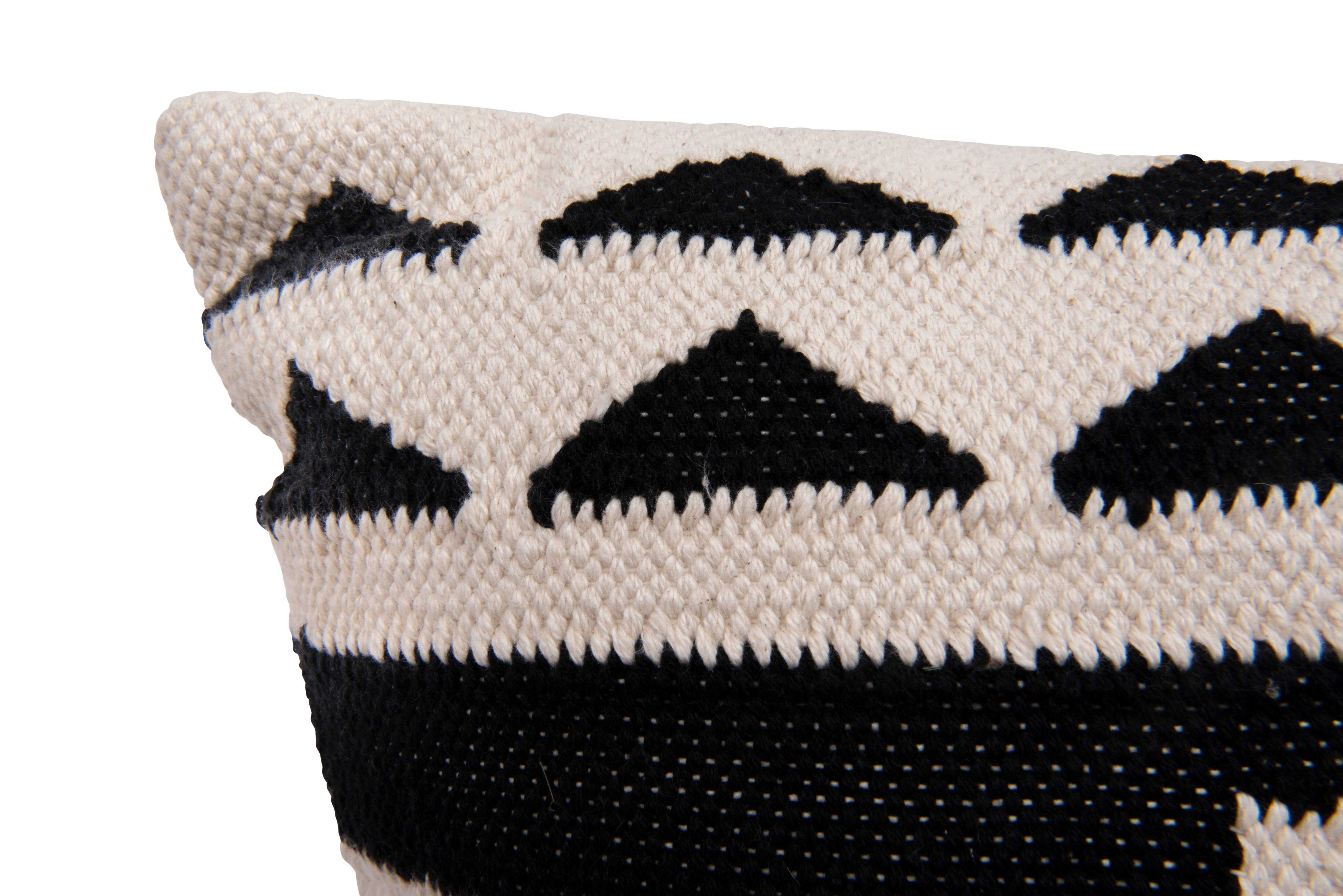 Hello Honey® Black & Natural Cotton Kilim Pillow