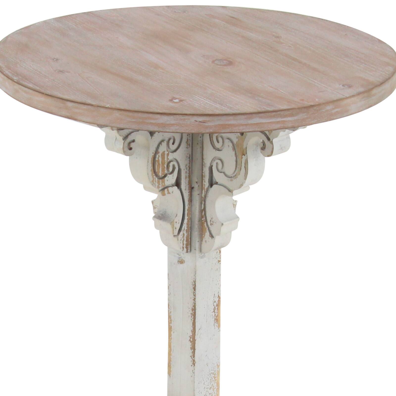 23" Gray Chinese Fir Farmhouse Accent Table